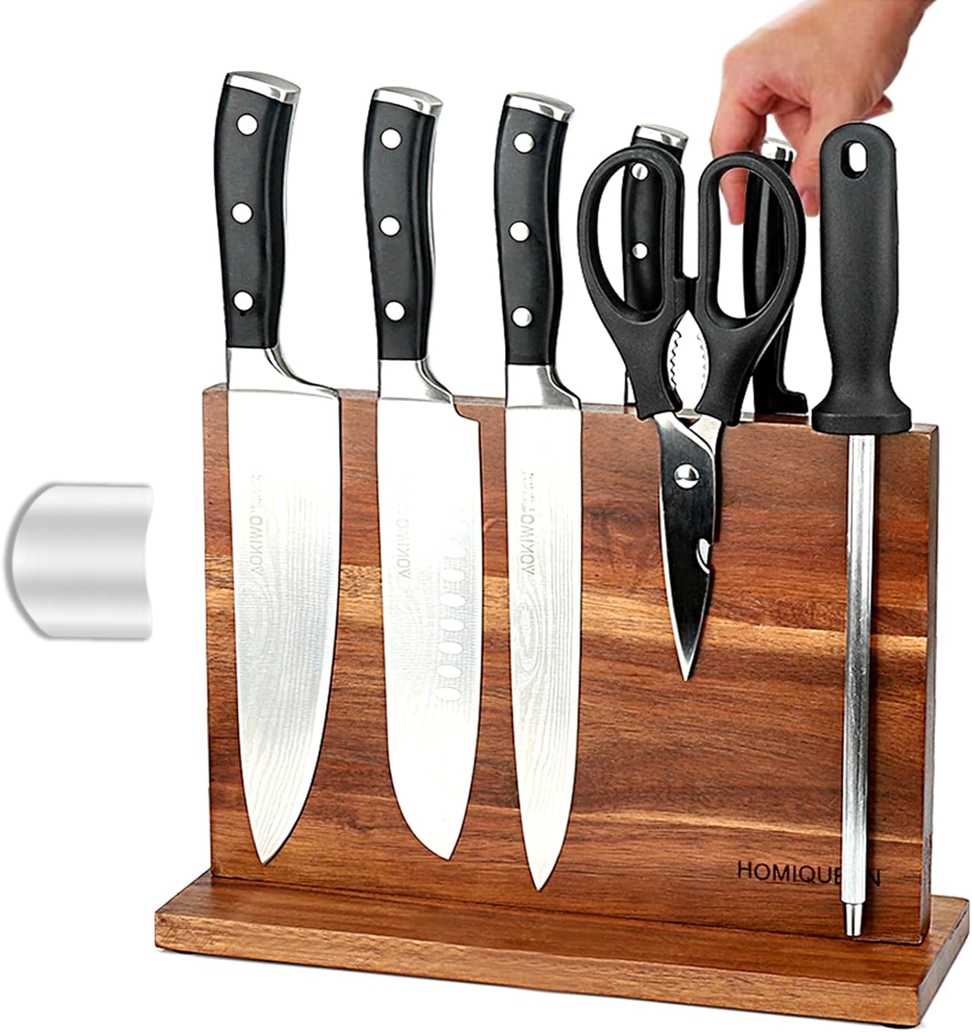 HOMIQUEEN Magnetic Knife Block Double Sided