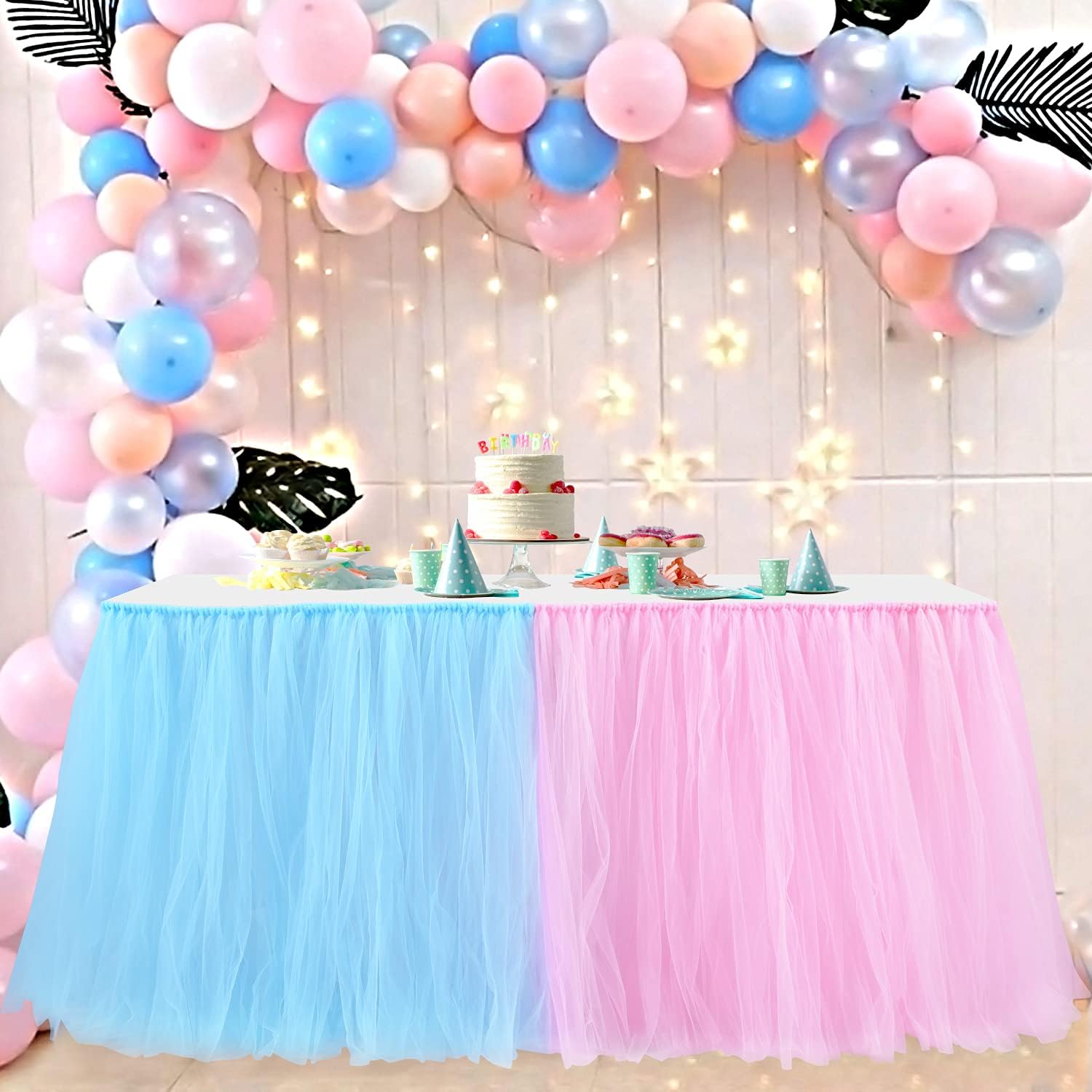 Easy-Wear Tulle Table Skirt for Boys Girls Birthdays and Weddings