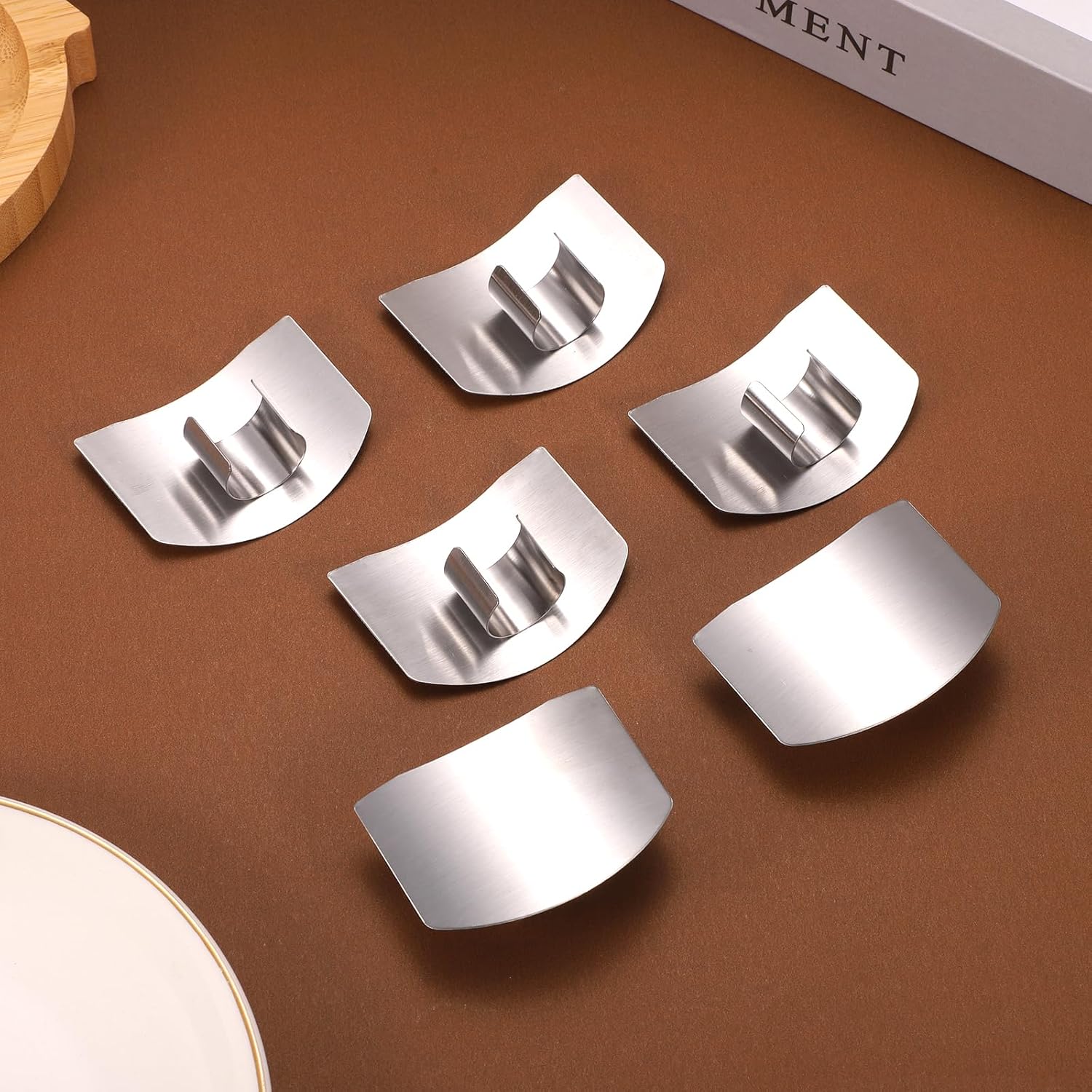 Stainless Steel Finger Guards 6-Piece Set for Kitchen Use
