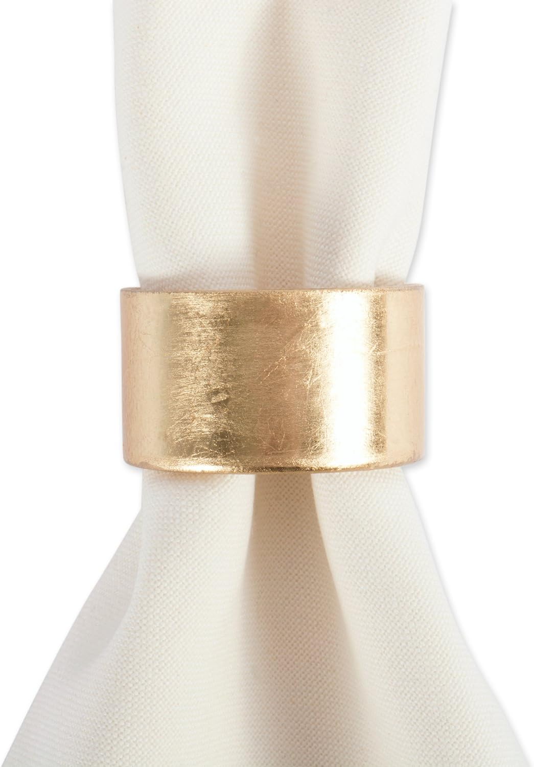 DII Basic Napkin Ring Collection Decorative Gold 6 Count