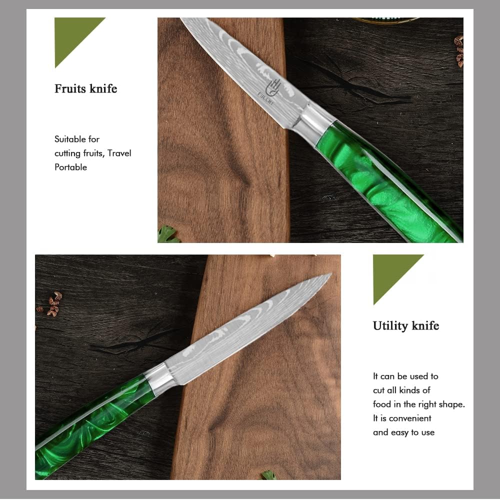 FULLHI 14-Piece Knife Set Premium German Stainless Steel Kitchen Knives