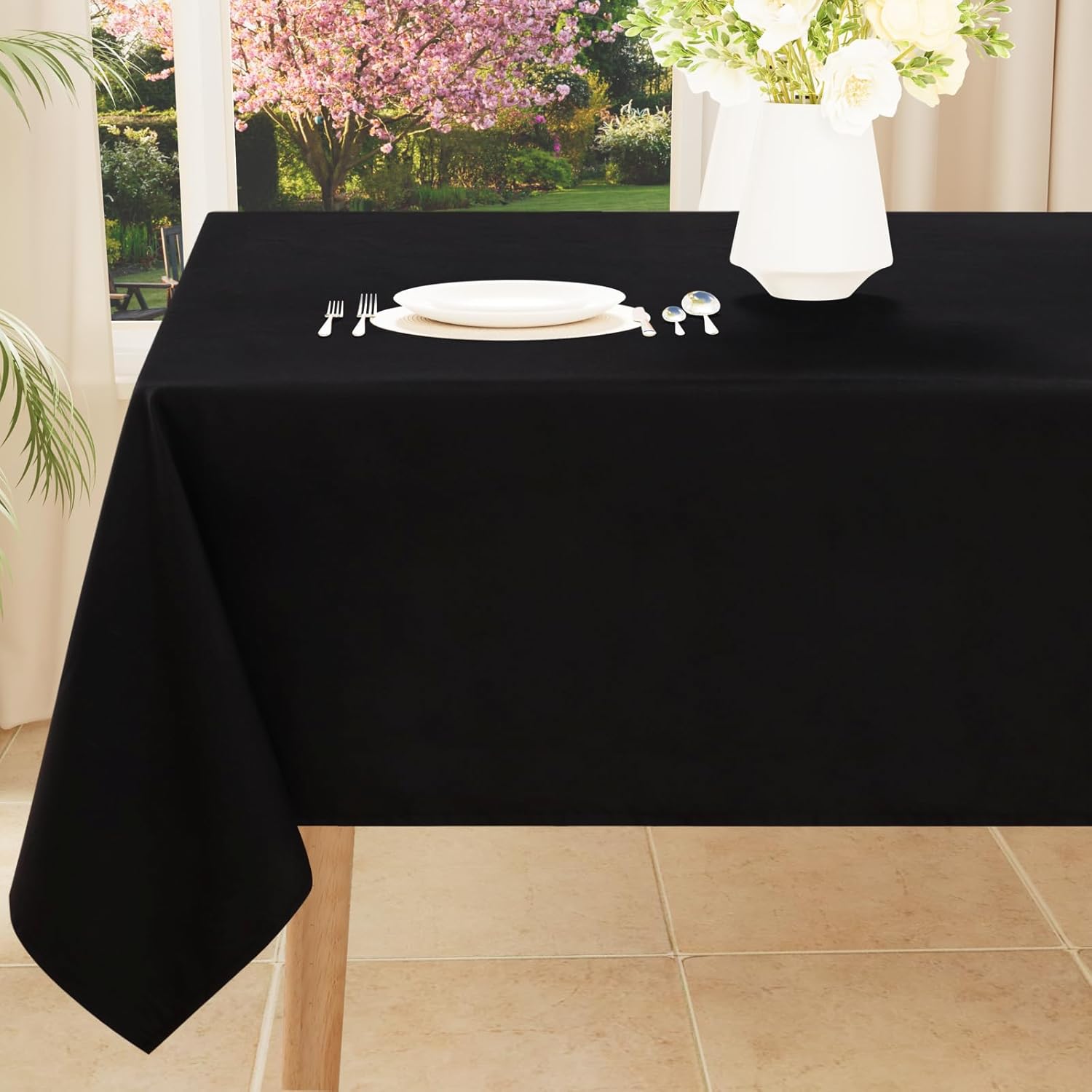 Smiry Rectangle Table Cloth Waterproof Anti-Scratch 60x84 Black
