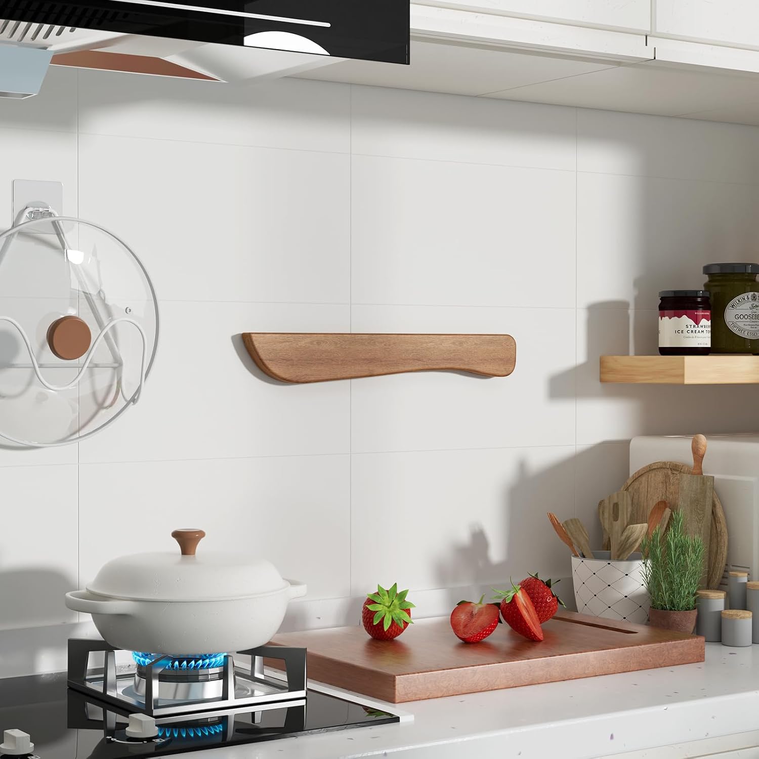 Stylish Acacia Wood Magnetic Knife Holder