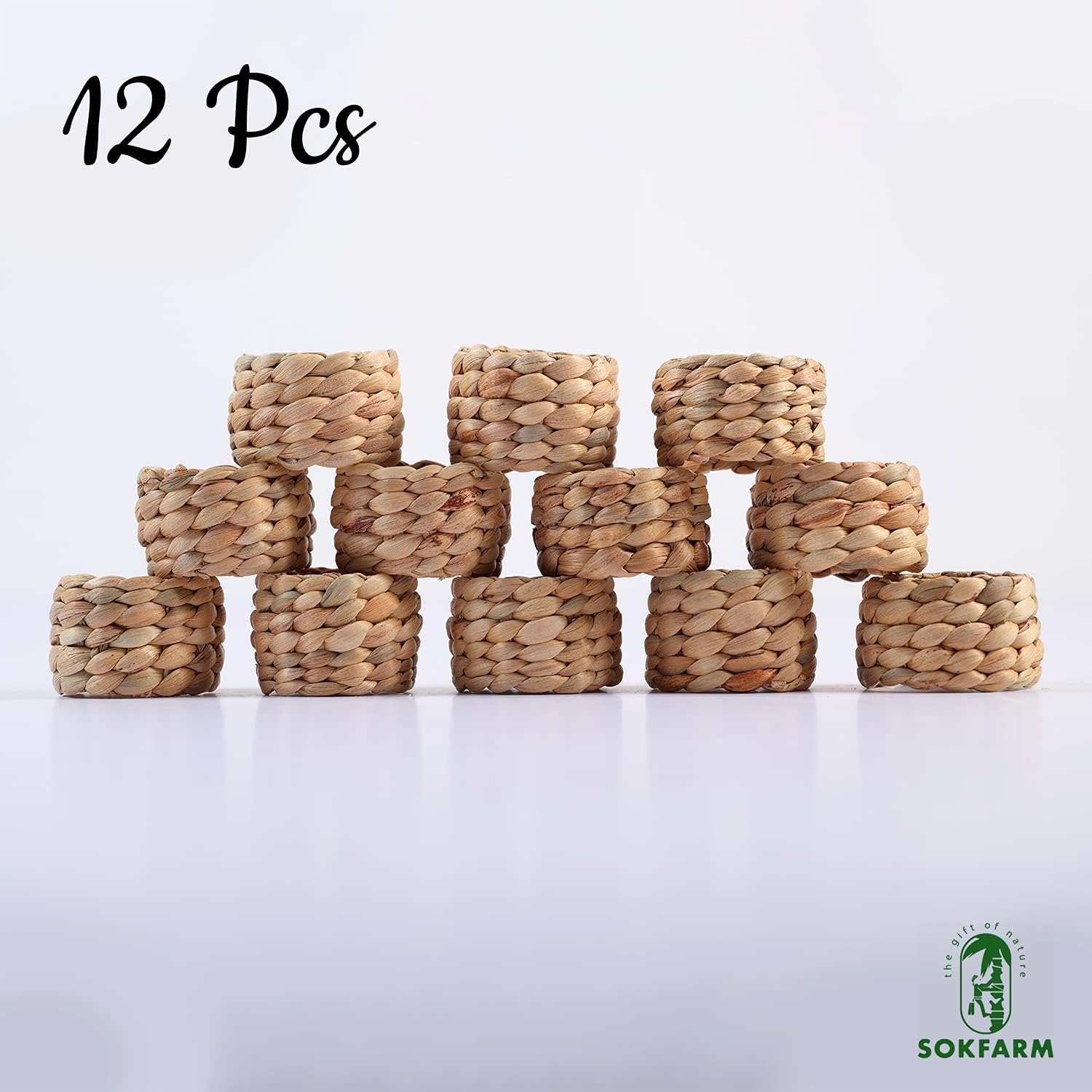 Rustic Farmhouse Napkin Rings - Set of 12