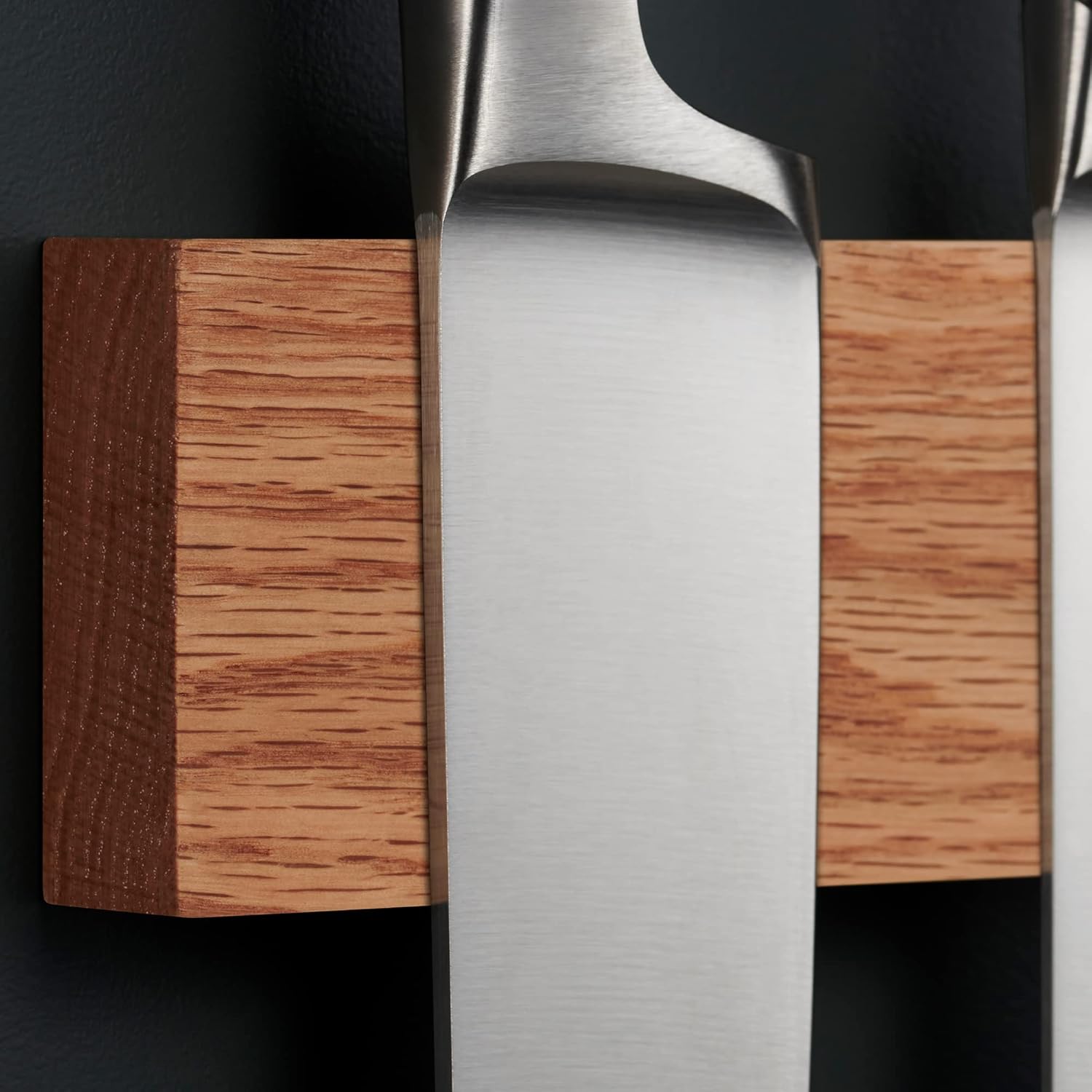 LARHN Magnetic Knife Holder 16-inch Oak for Kitchen Storage Organization