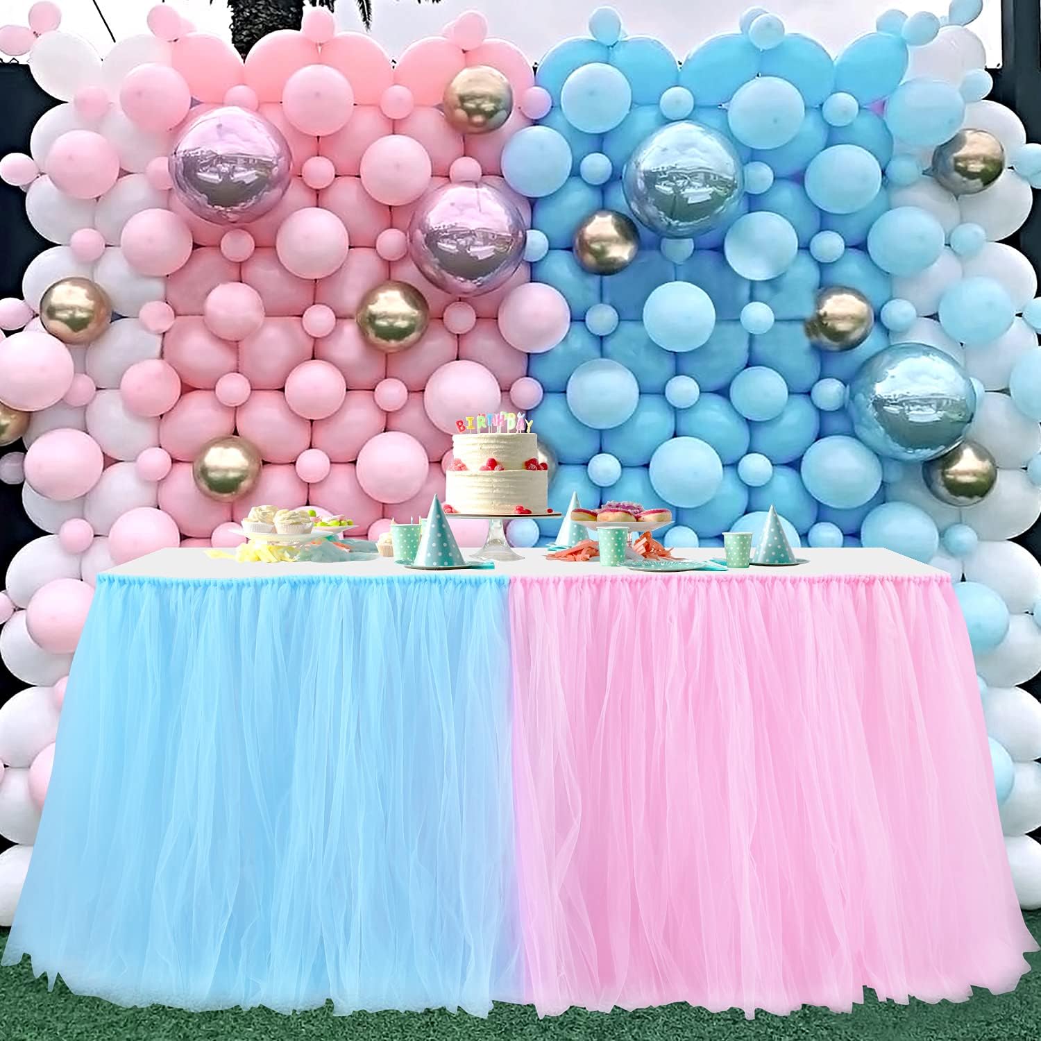 Easy-Wear Tulle Table Skirt for Boys Girls Birthdays and Weddings