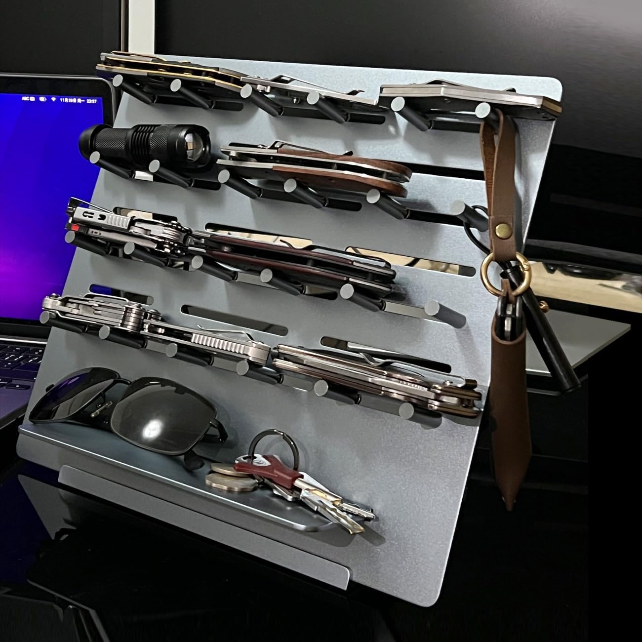 metalter techno pocket knife case organizer aluminum alloy dark grey TSA-friendly