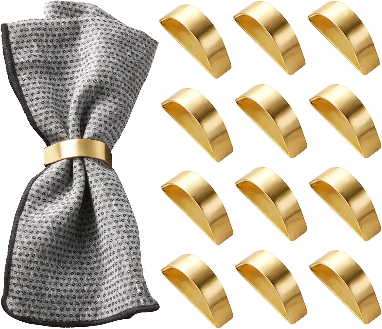 Sturdy 4-Piece Gold Napkin Ring Set for Weddings Banquets