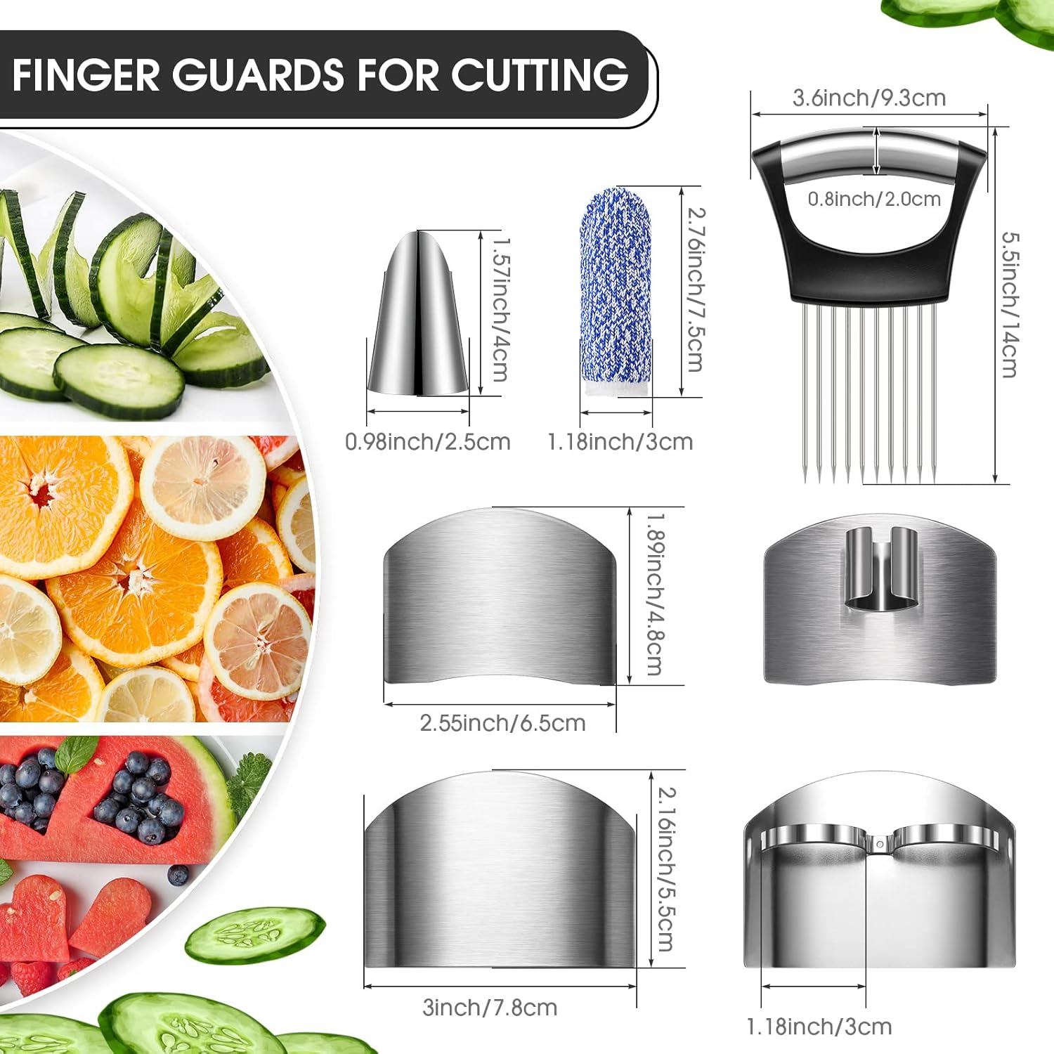 9-Piece Stainless Steel Finger Protector Set for Slice Chop