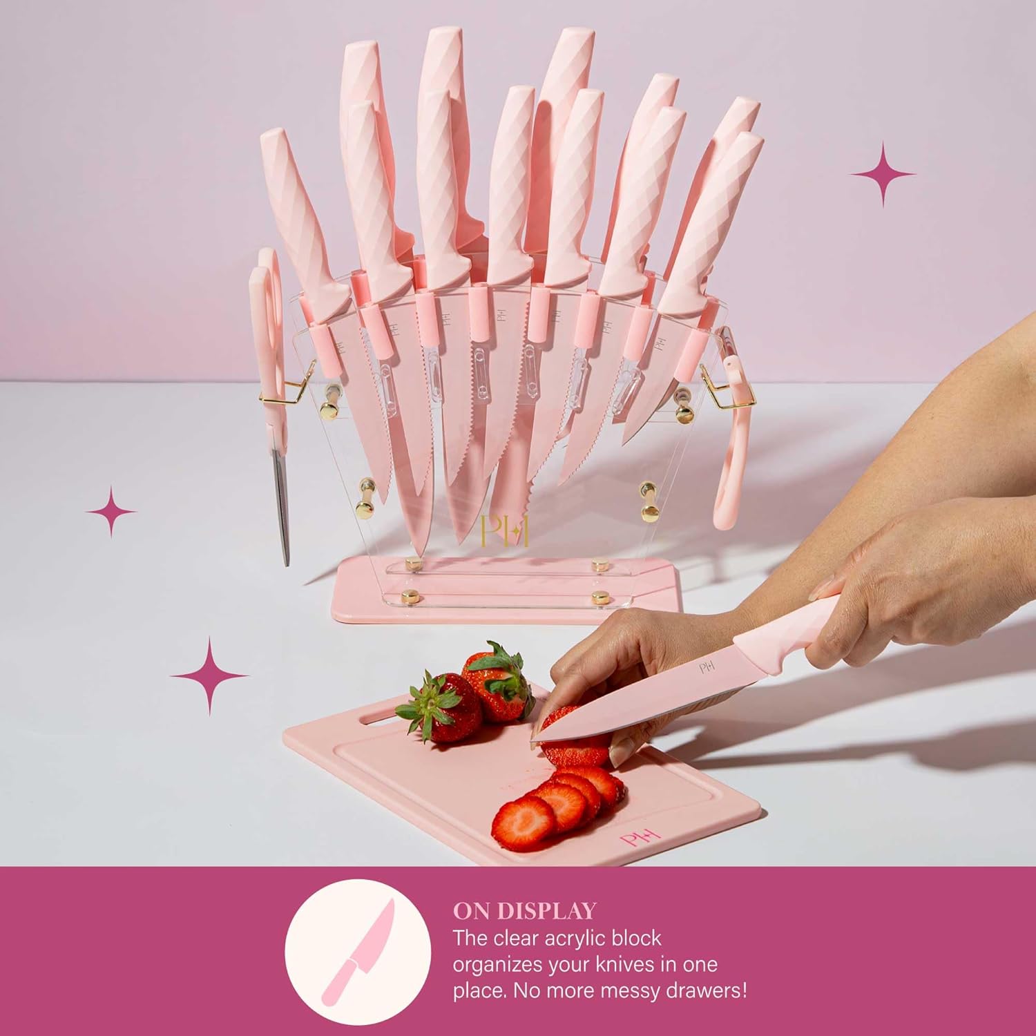 Paris Hilton-Kitchen Knife Set Pink Gold