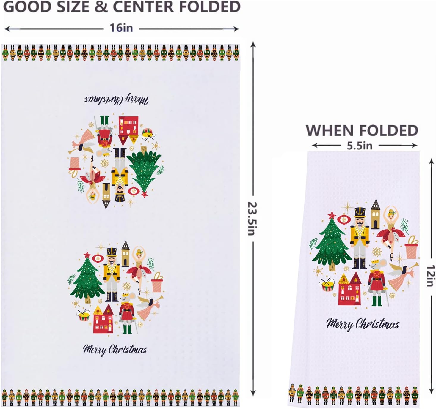 LXOMILL Nutcracker Christmas Kitchen Towels Festive Holiday Gift