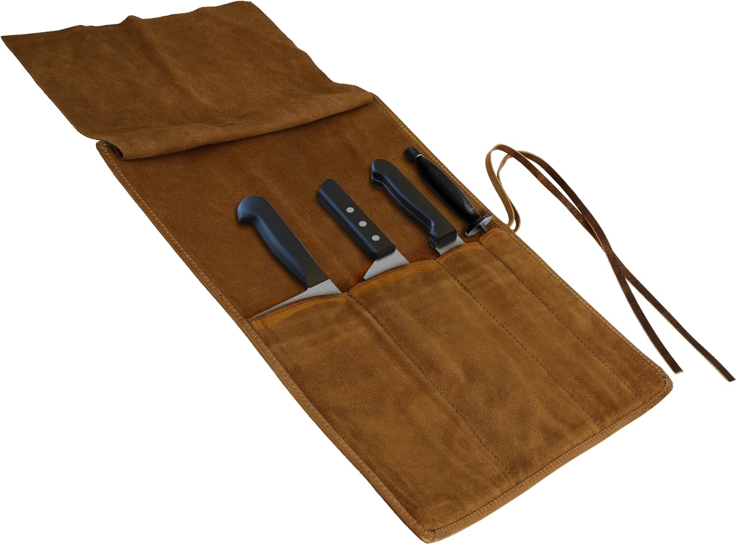 Premium Leather Knife Roll Bag