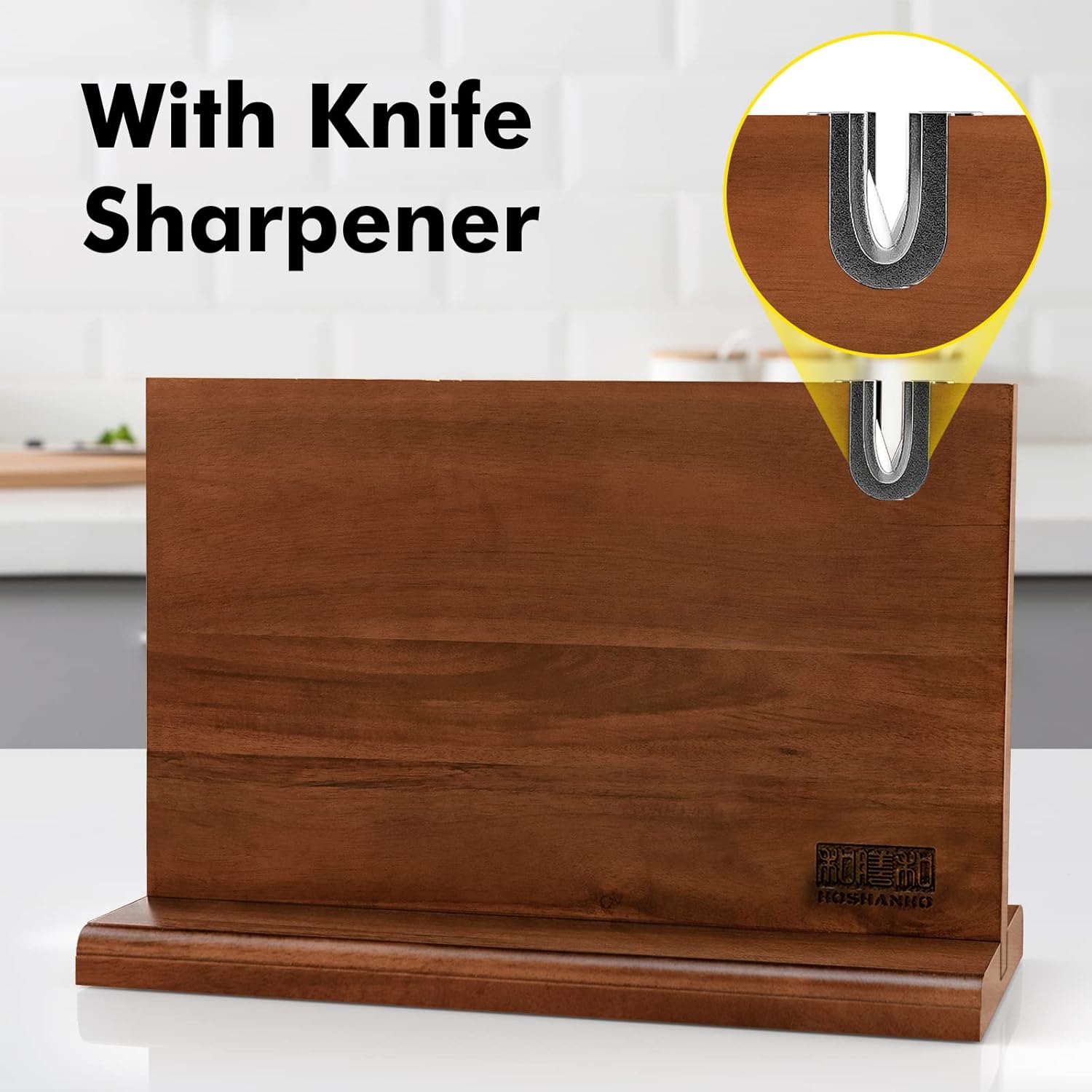 HOSHANHO Magnetic Knife Block 14x10 Inches 1