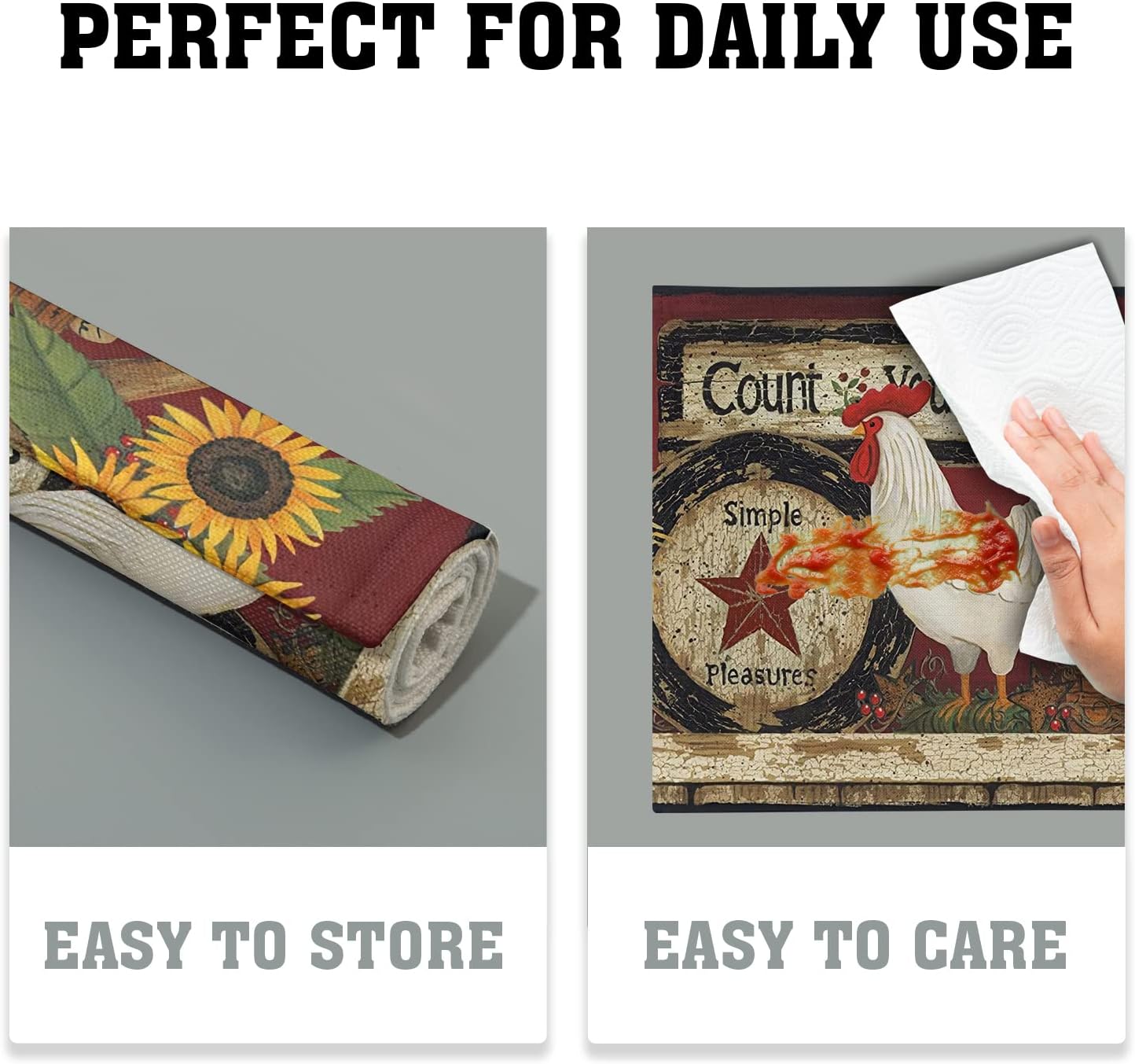 Vintage Rooster Placemats Set
