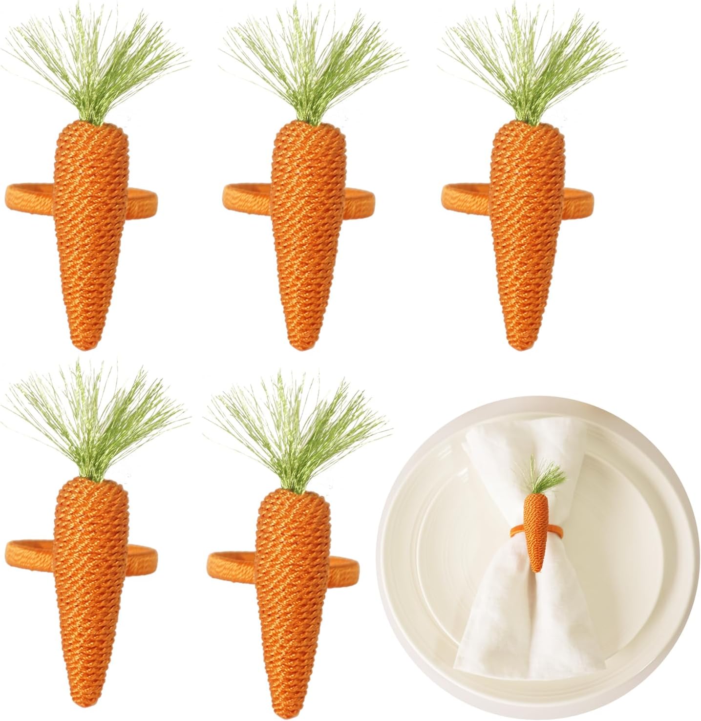 Easter Napkins with Carrots Set of 6