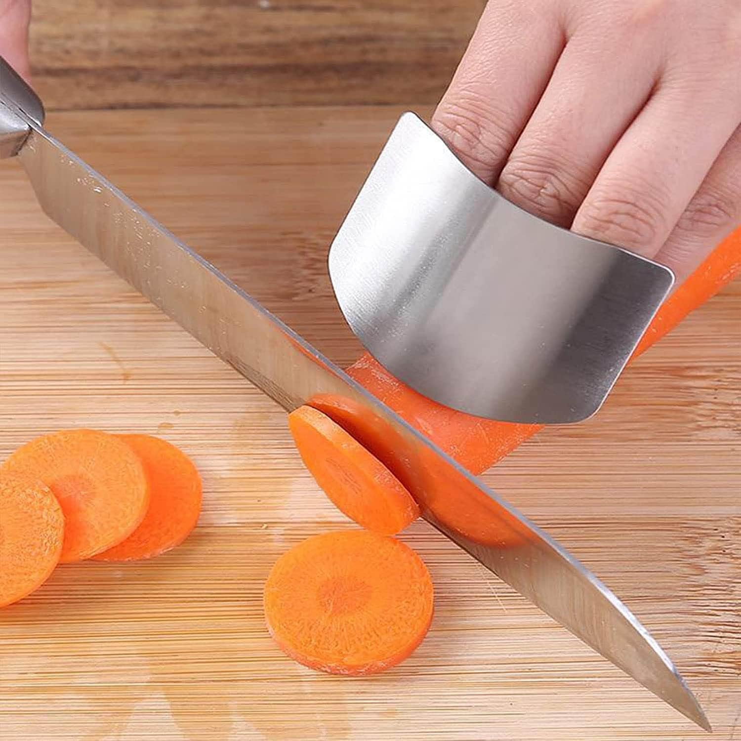 Two-Piece Stainless Steel Finger Guards for Cooking