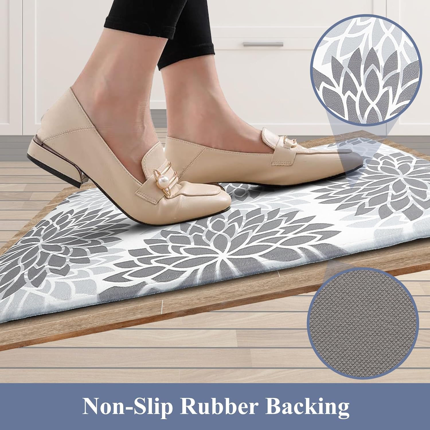 HEBE Anti Fatigue Kitchen Rugs Set for Kitchen and Home