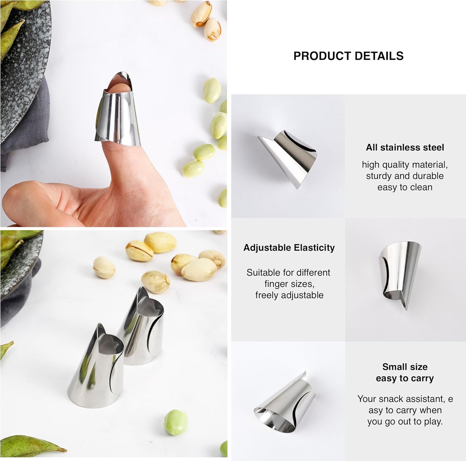 Stainless Steel Finger Protector Adjustable for Cutting Knives