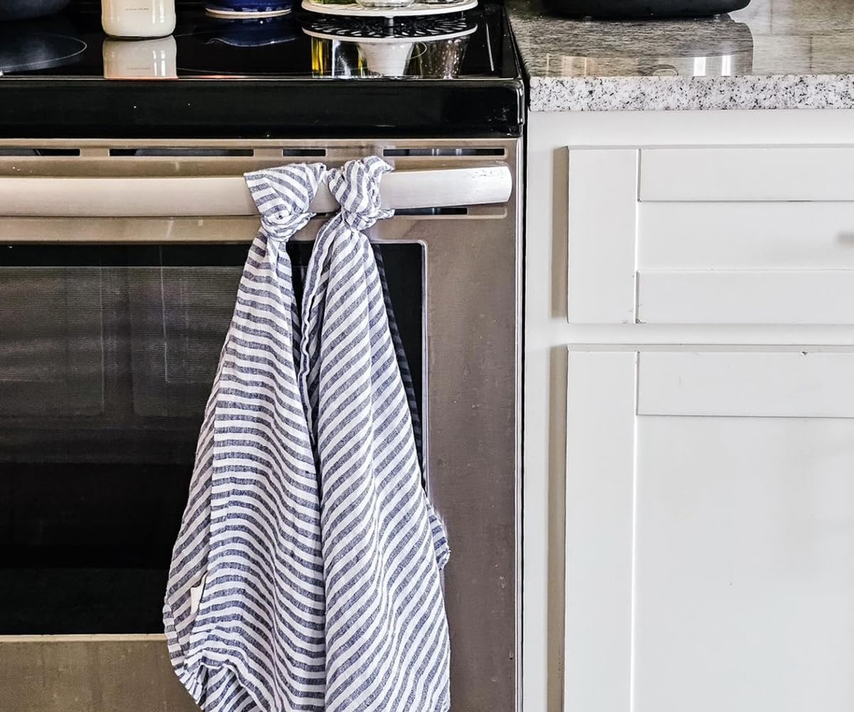 Navy Blue 100 Linen Dish Towels Perfect for Kitchen Dining