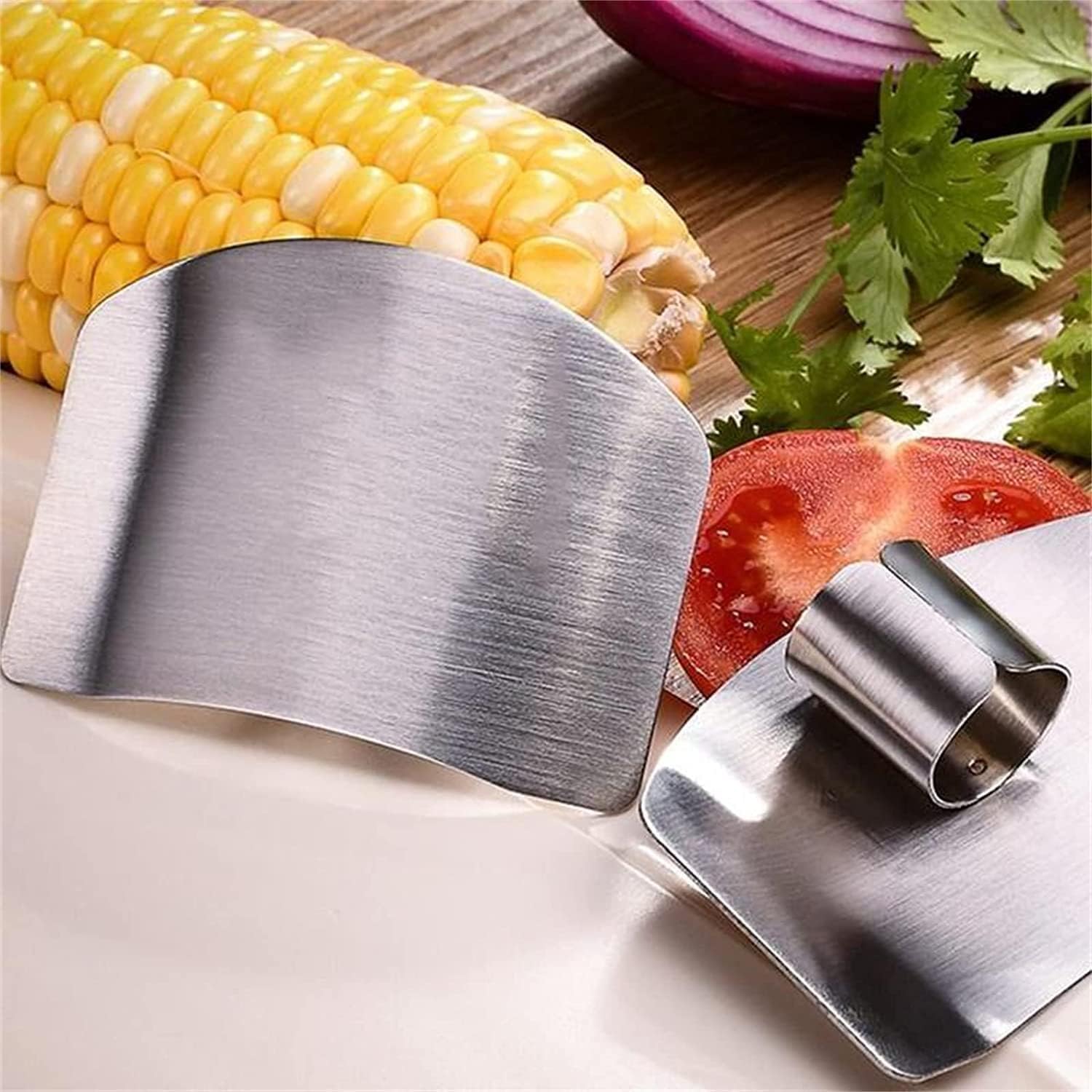 Two-Piece Stainless Steel Finger Guards for Cooking