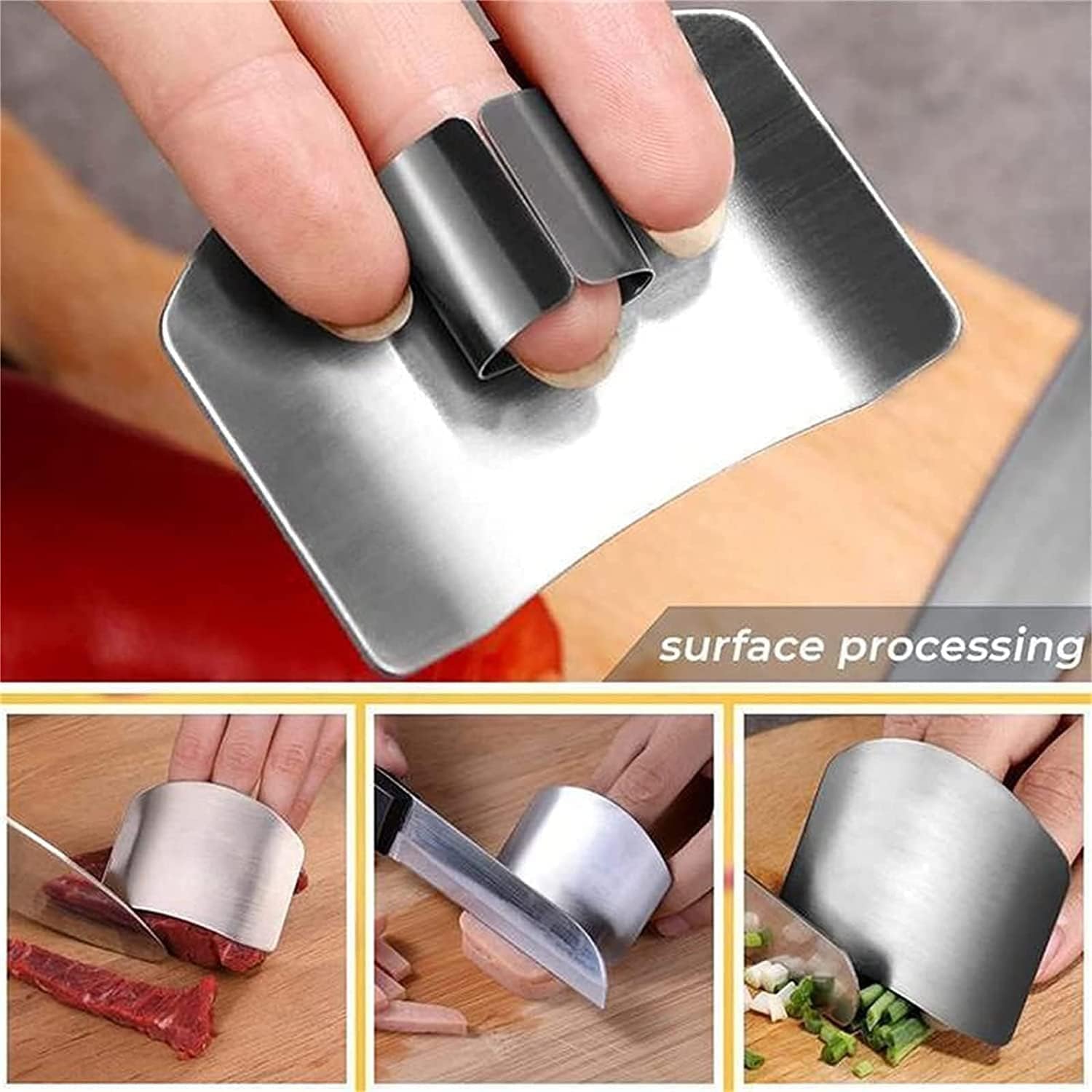 Two-Piece Stainless Steel Finger Guards for Cooking