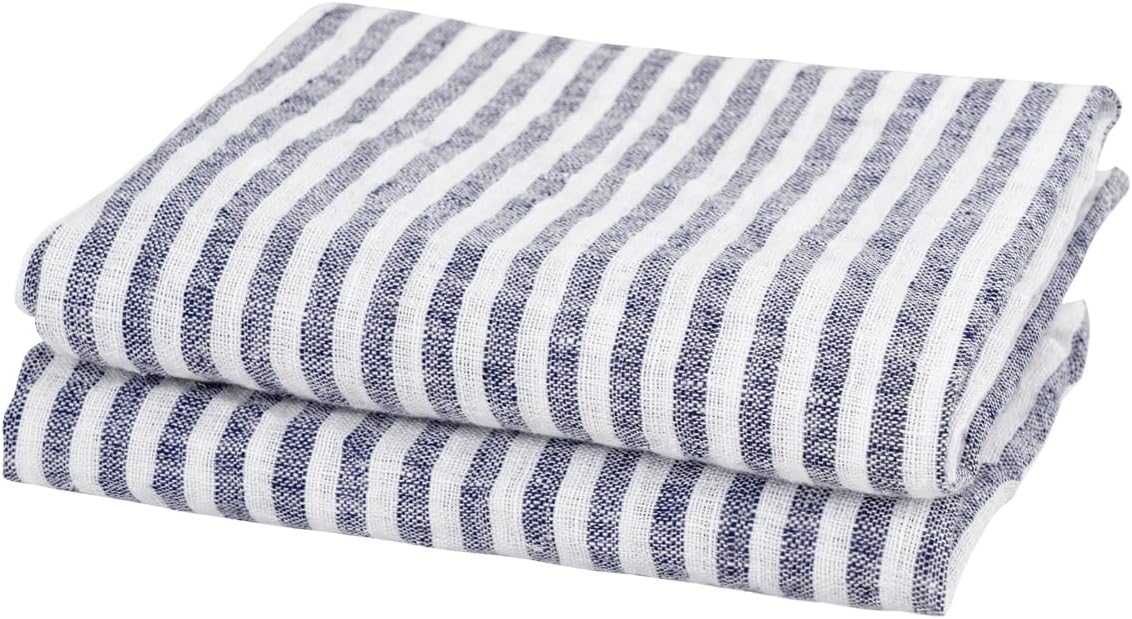 Navy Blue 100 Linen Dish Towels Perfect for Kitchen Dining