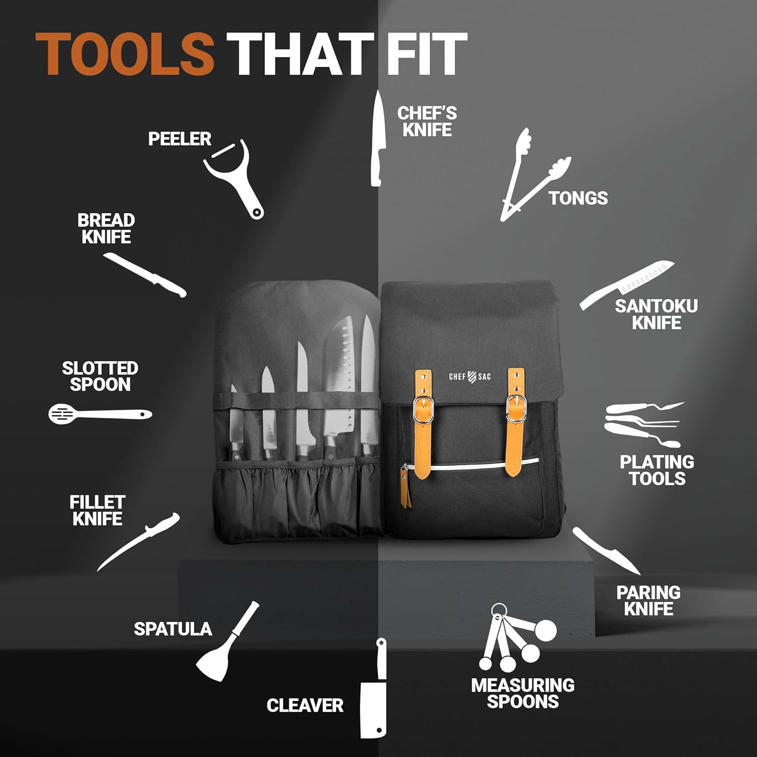 Stylish Compound-Knife Carry Case for Professional Chefs