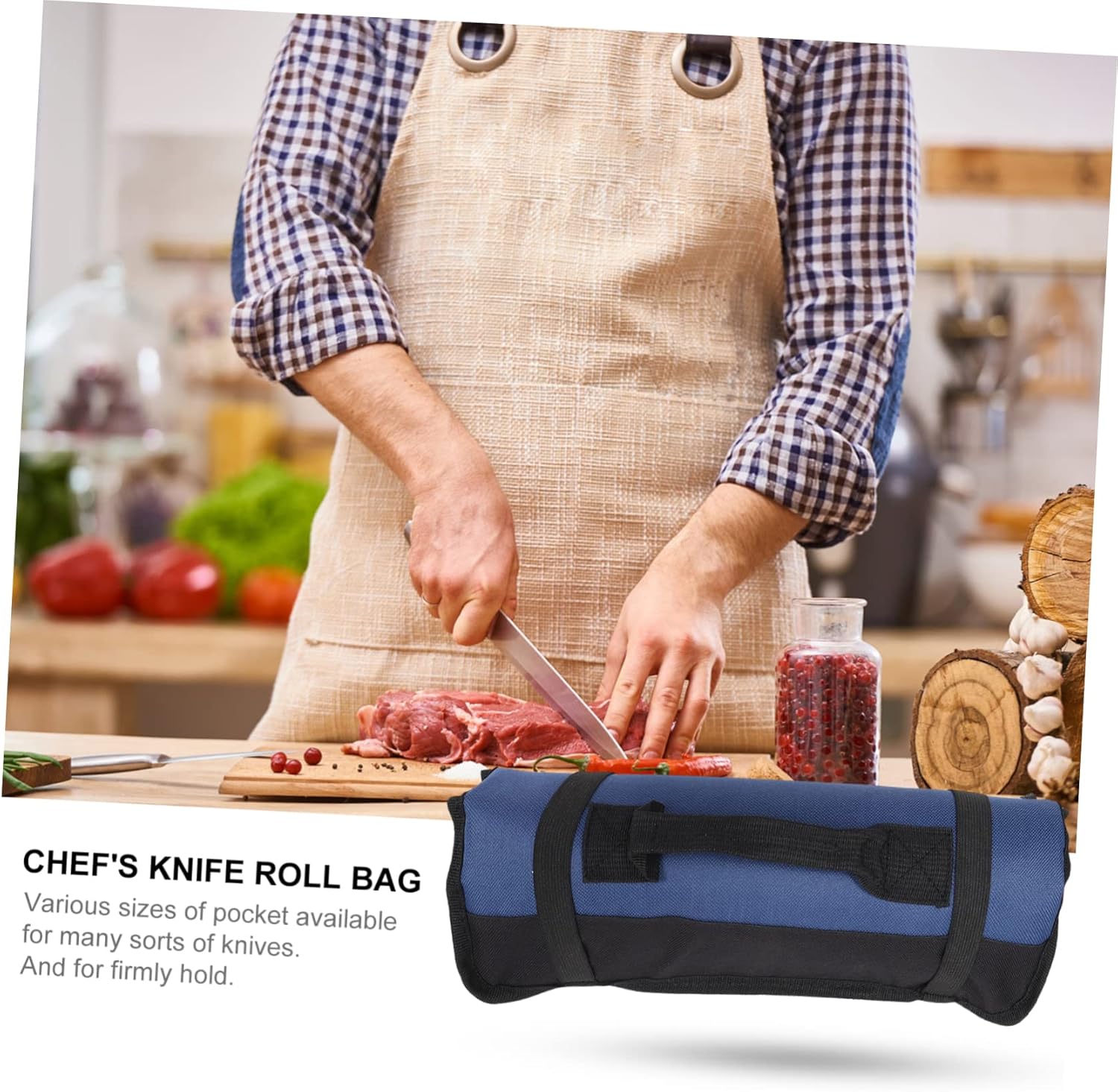 Versatile 22-Pocket Knife Holder for Professional Homemakers