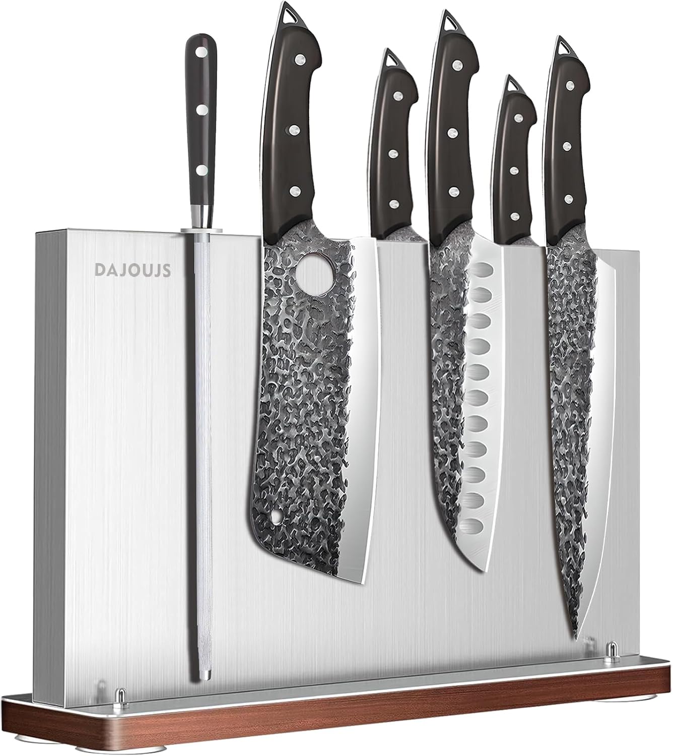 DAJOUJS Magnetic Knife Block Stainless Steel Knife Holder for Kitchen Counter