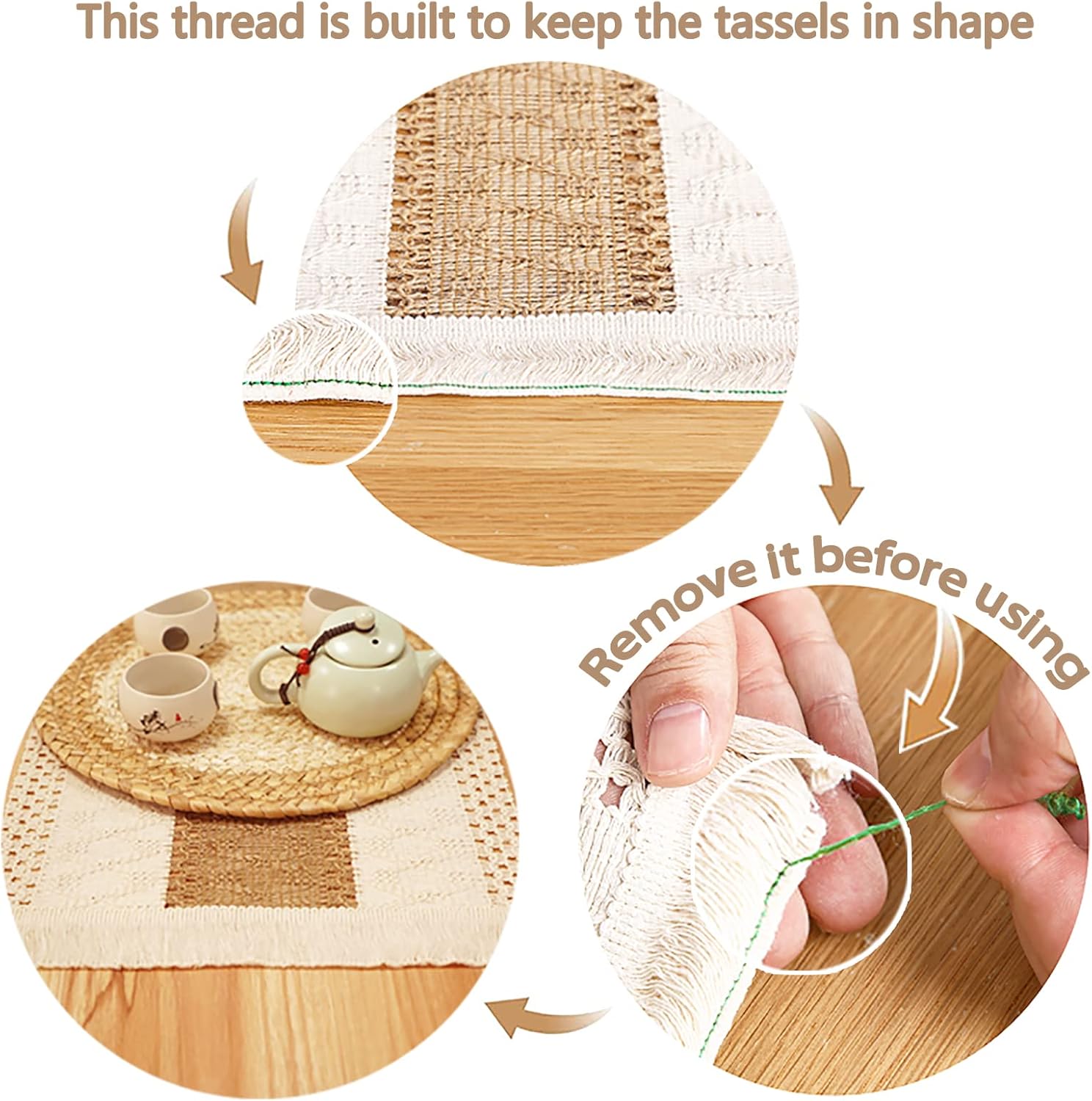 Zology Handmade Boho Placemats Set of 4