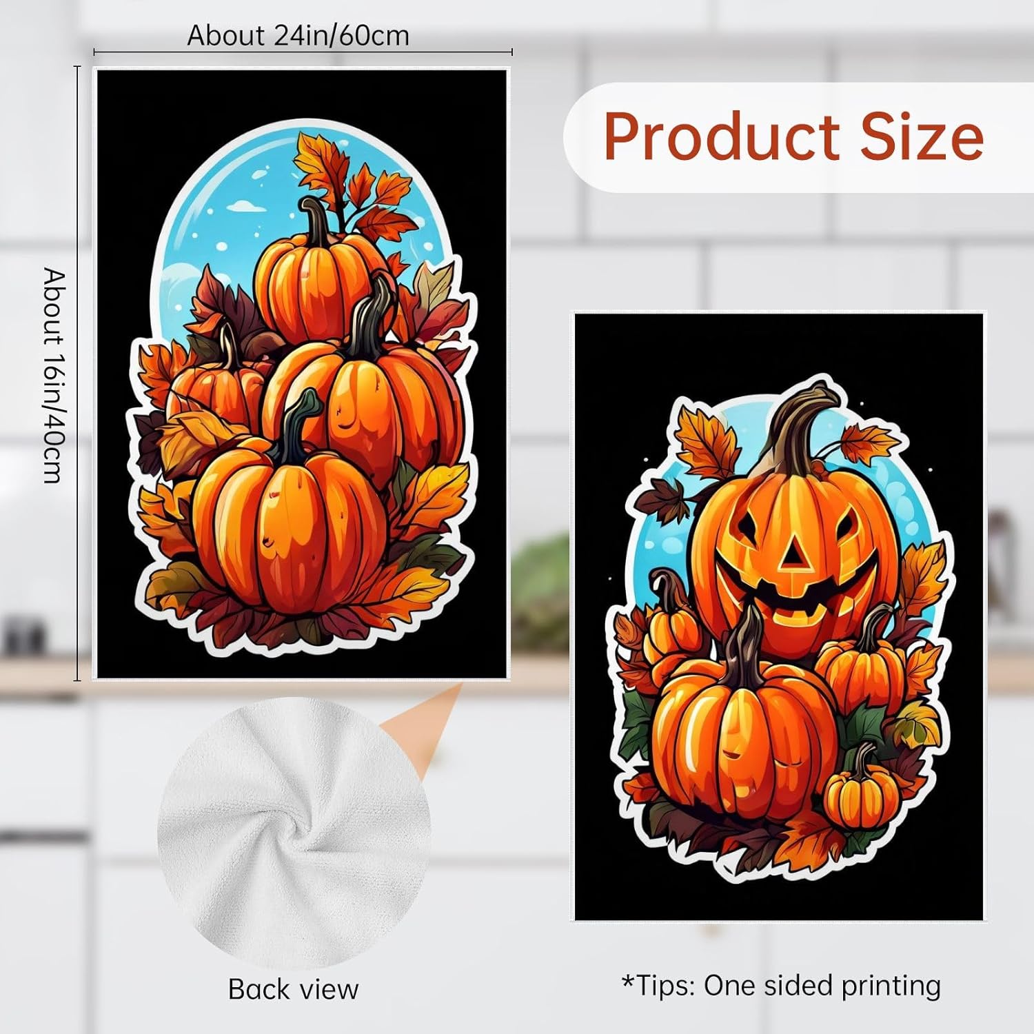 Fall Tea Towels Set 16x24 4-Pack