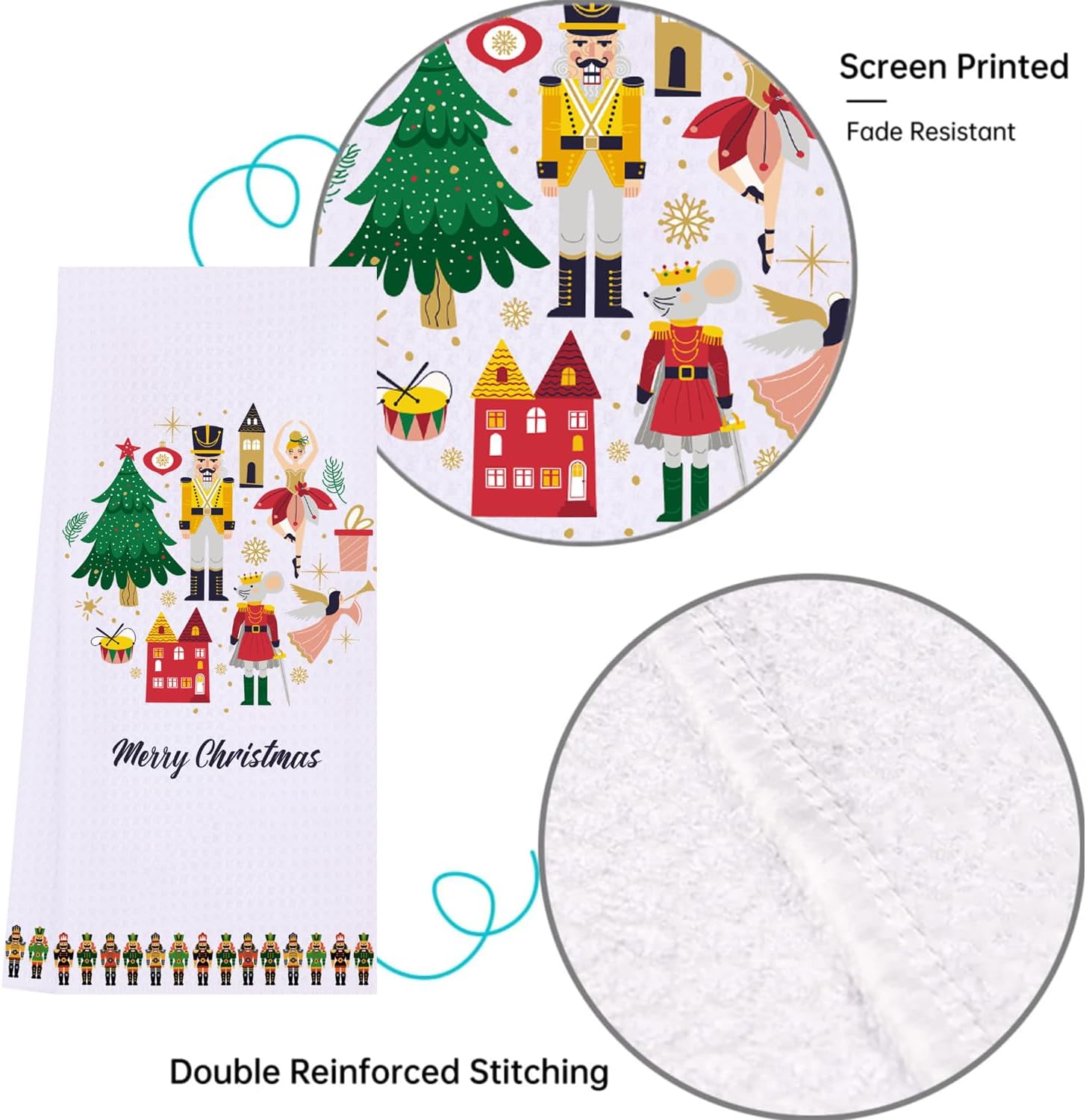 LXOMILL Nutcracker Christmas Kitchen Towels Festive Holiday Gift