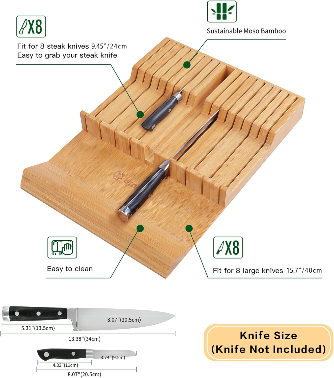 Utoplike In-Drawer Knife Block Set Reduces Clutter