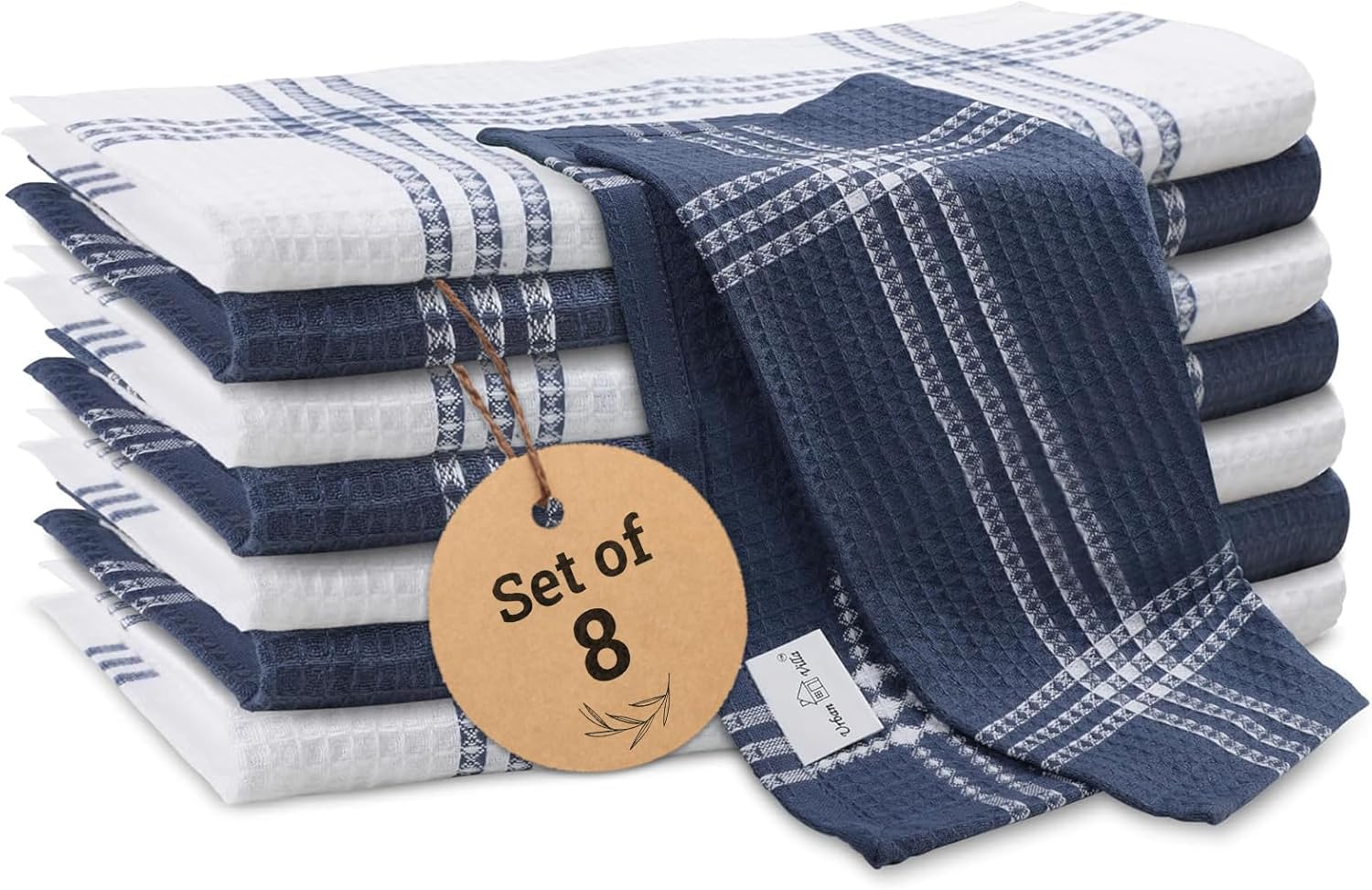 Urban Villa 12x12 Soft and Absorbent Cotton Dishcloth Set of 8