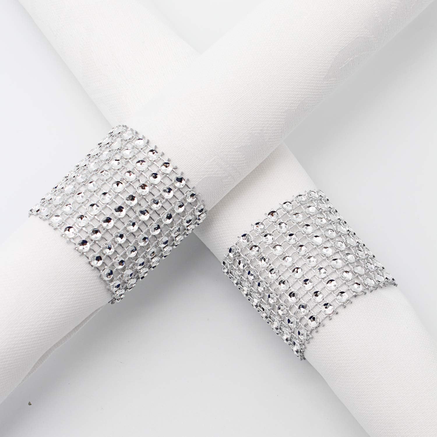 Presenting the KPOSIYA 120-Piece Rhinestone Napkin Rings Set