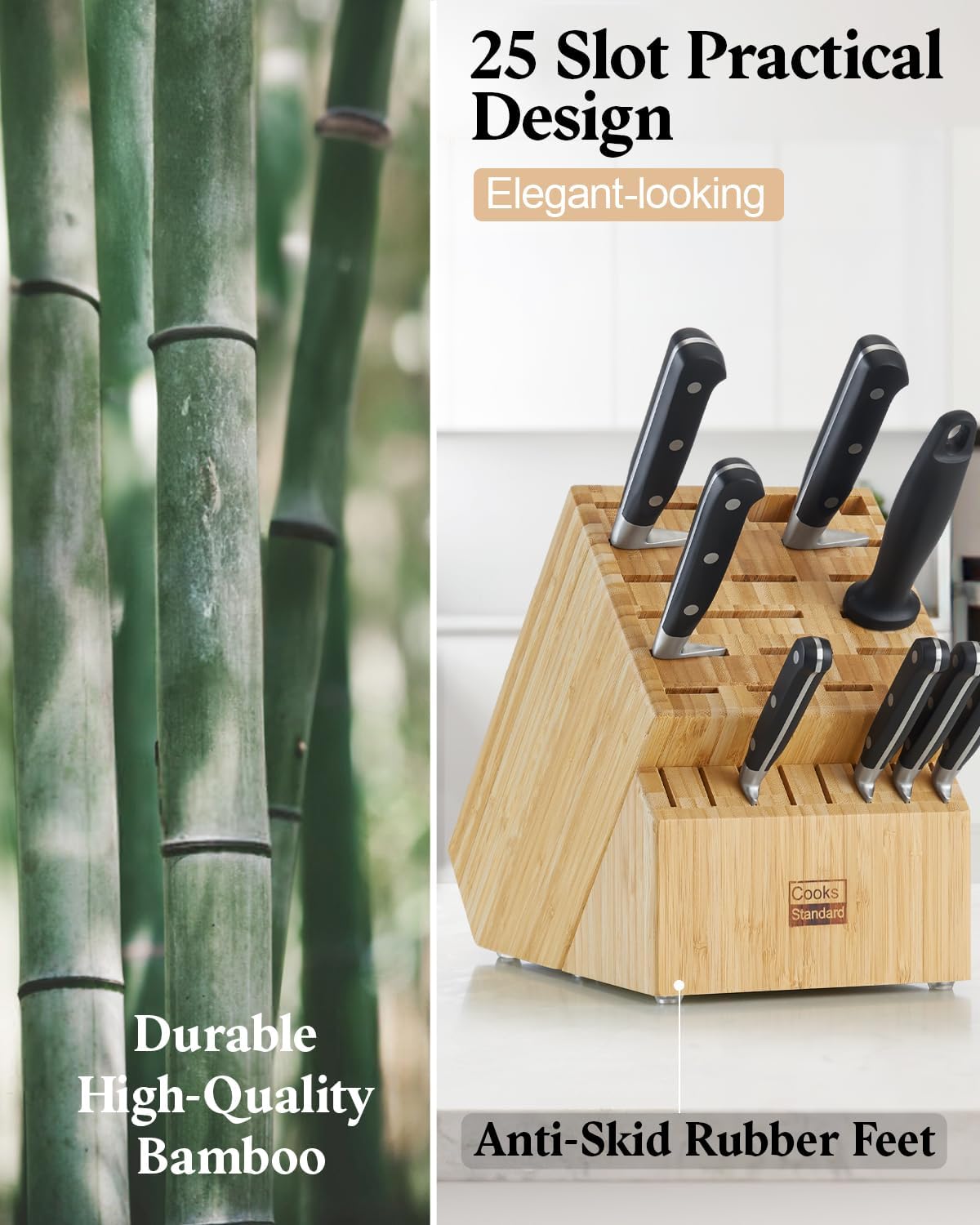 Cooks Standard Bamboo Knife Block