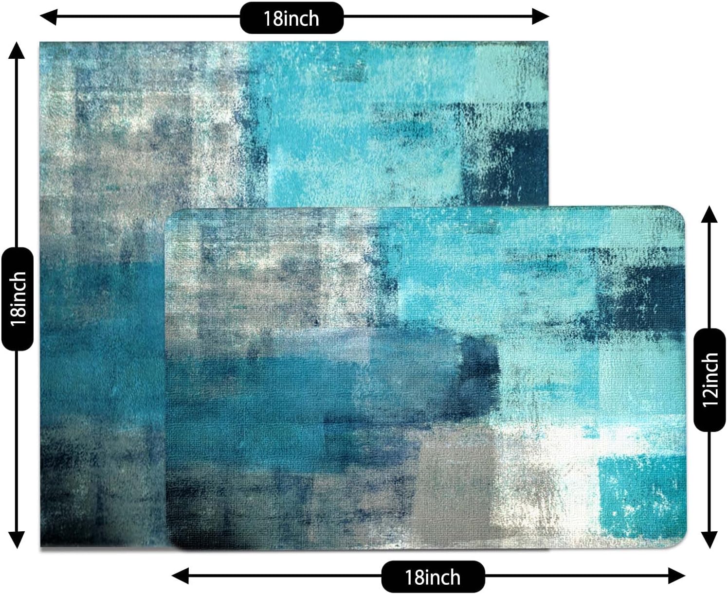 MCALK Modern Turquoise Placemat Cloth Napkin Set
