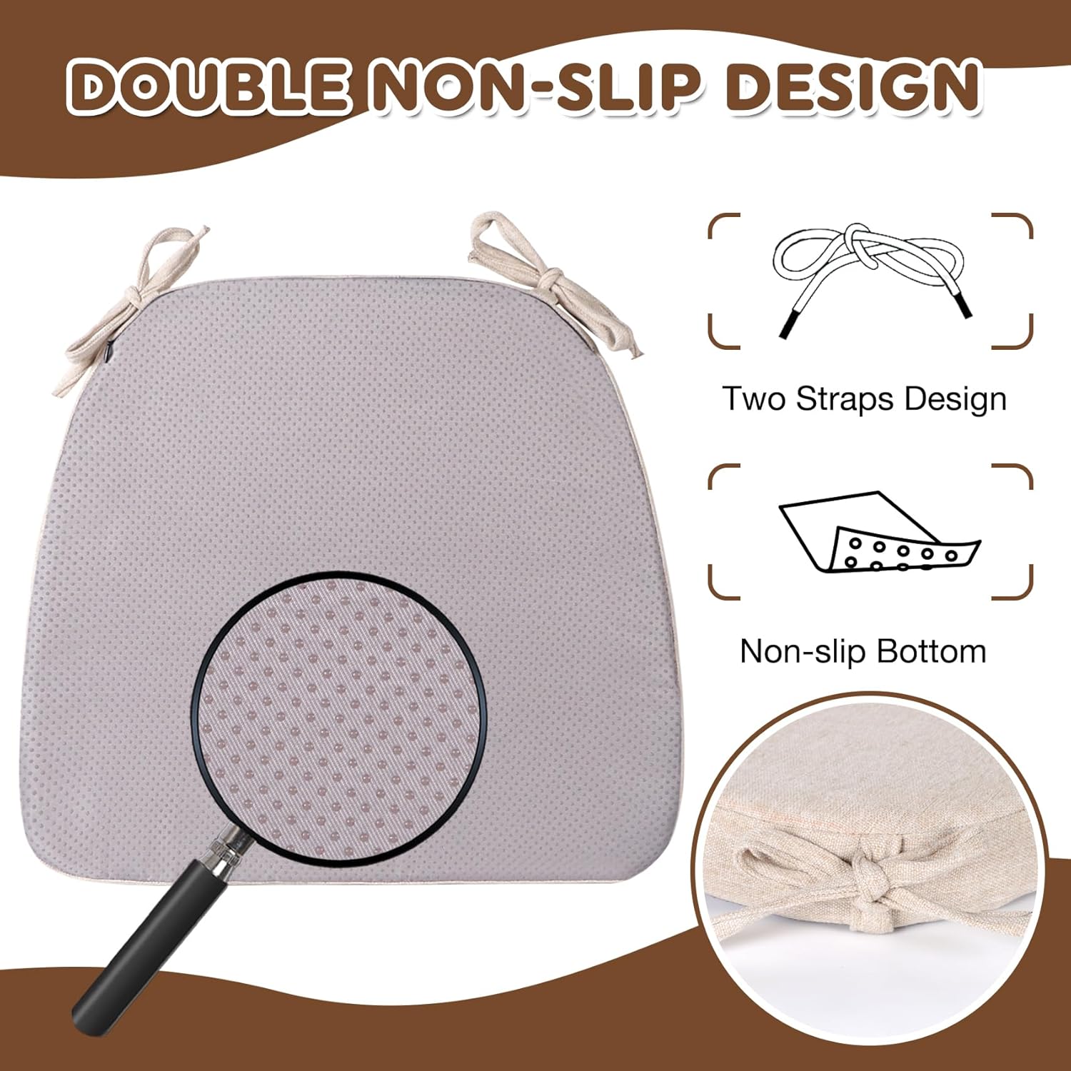 Premium 4-Pack Chair Pads for Dining Chairs
