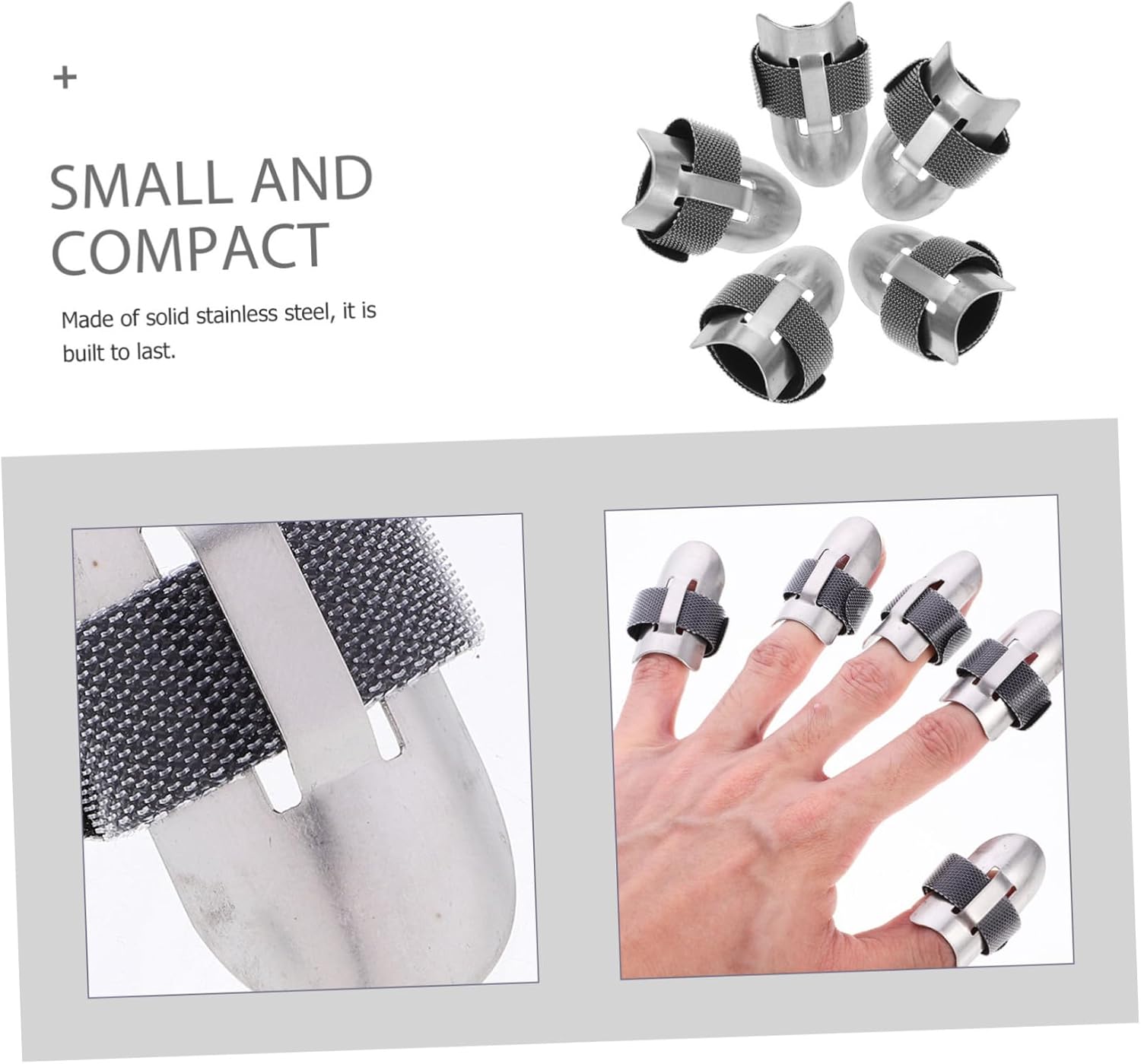 5PCS Stainless Steel Knives Set with Finger Protectors for Chopping Guards