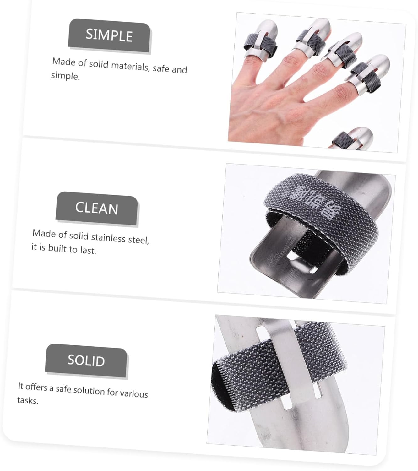 Healifty Stainless Steel Finger Protectors 5pcs 1