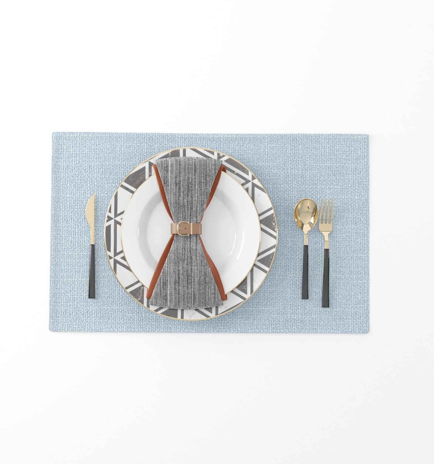 Elegant Heat-Resistant Placemats Set of 4 Soft Faux Linen