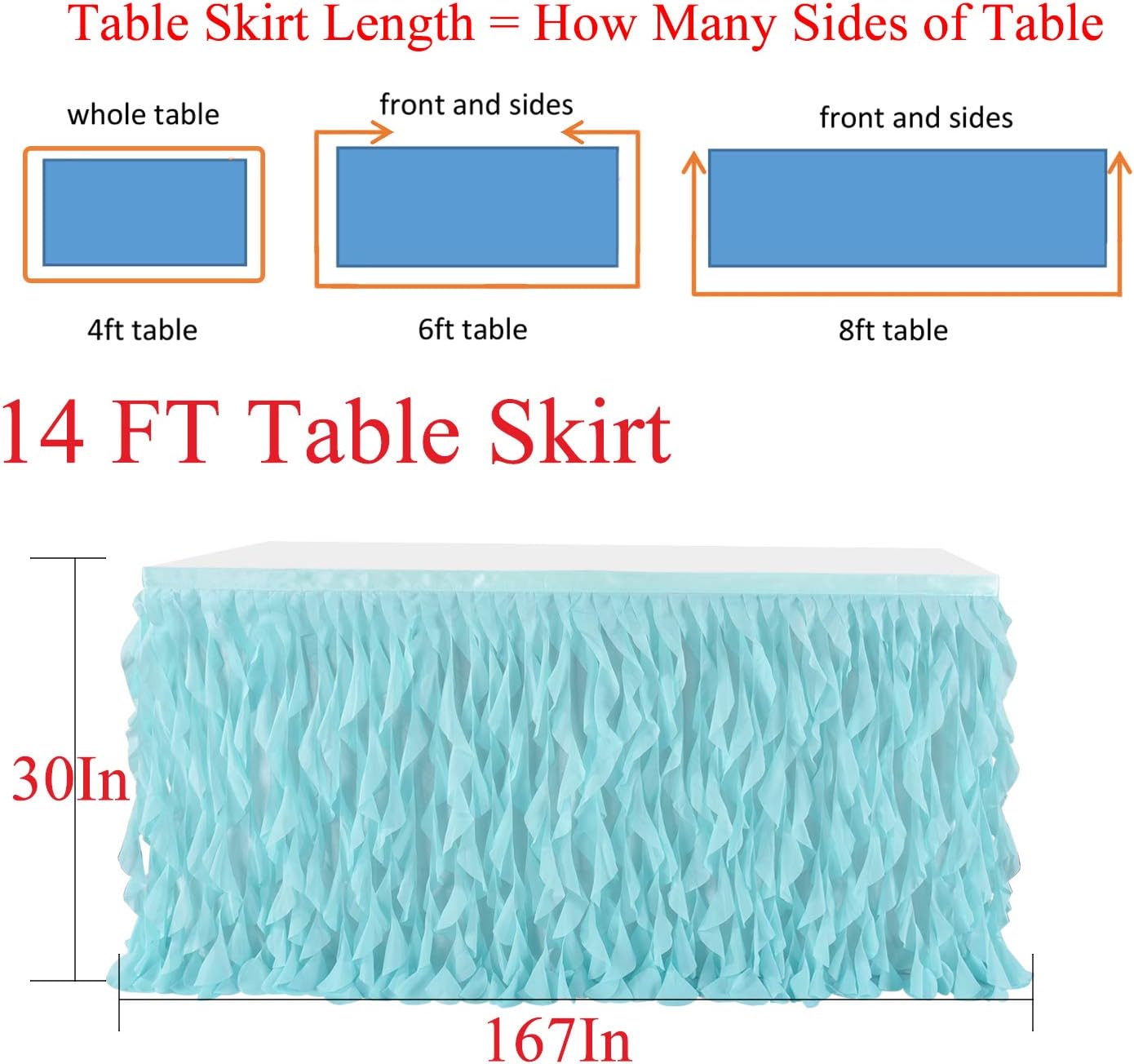 Mint Green Tutu Table Skirt for Mermaid Parties