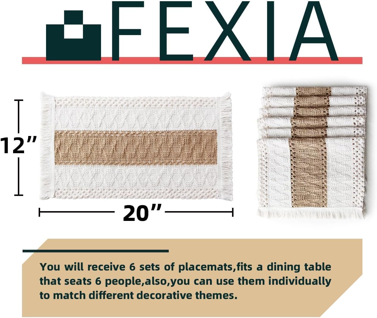 FEXIA Boho Fall Placemats Set