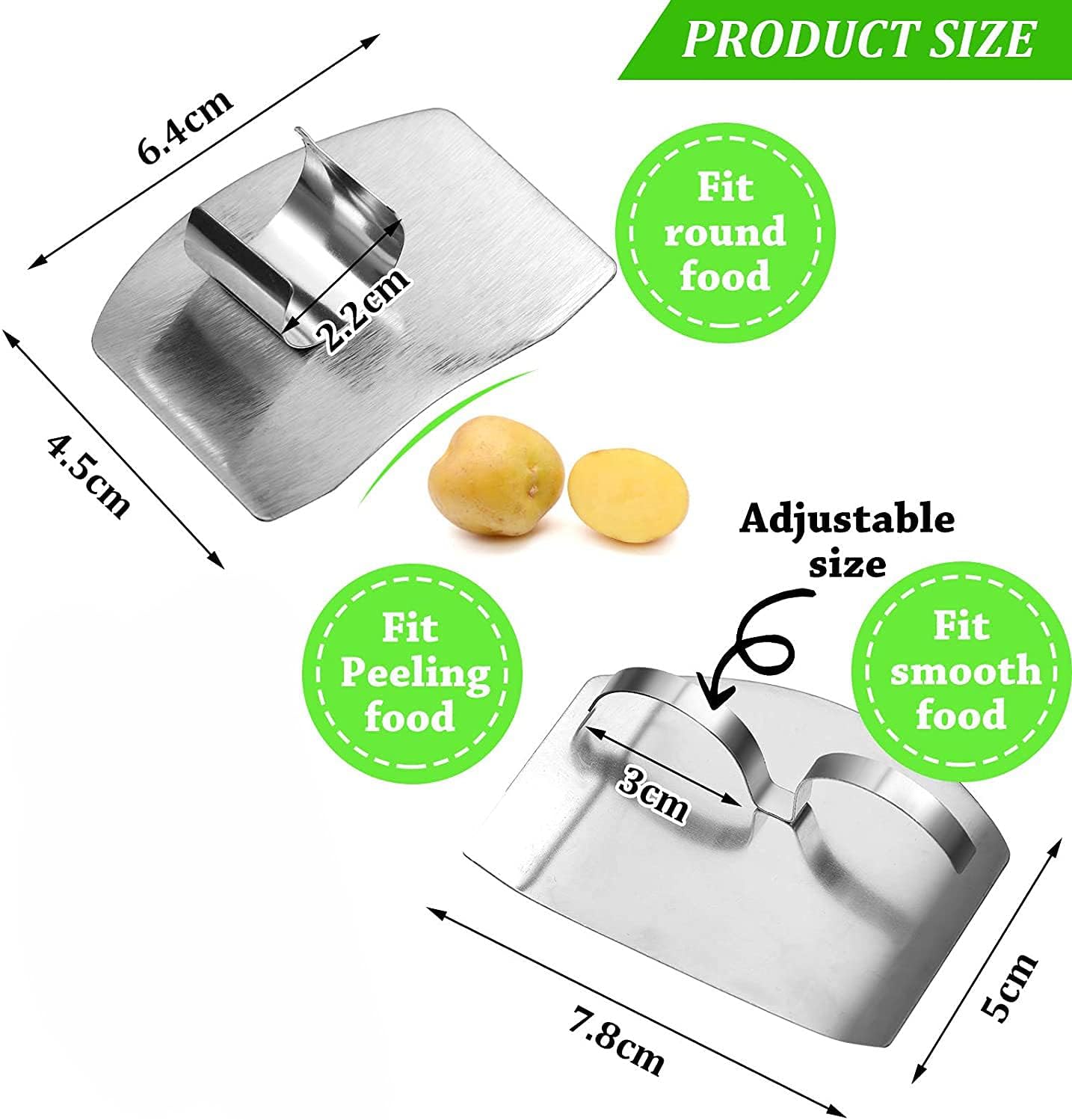 3-Piece Stainless Steel Finger Guards for Kitchen Use