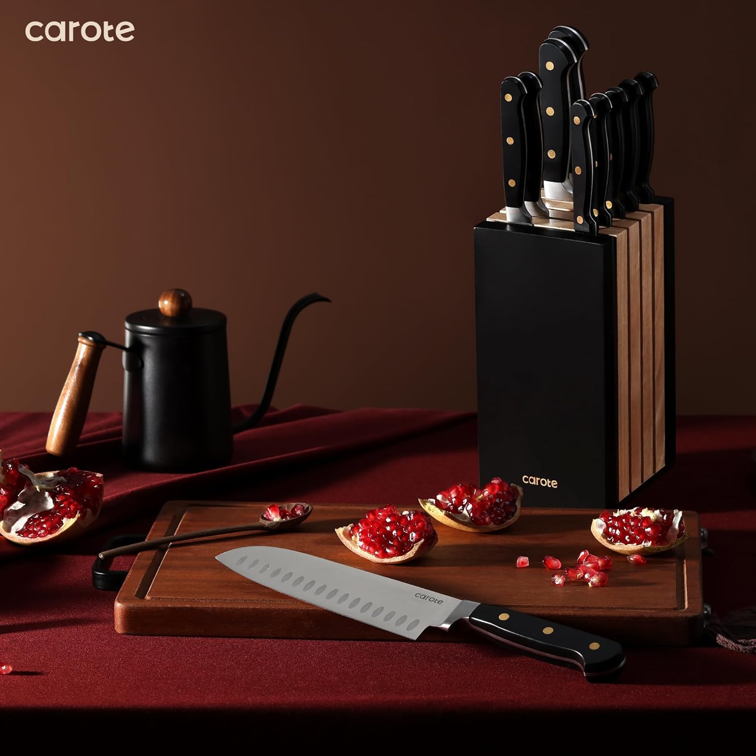 CAROTE 11PCS Knives Set razor-sharp stainless steel ergonomically designed kitchen tools