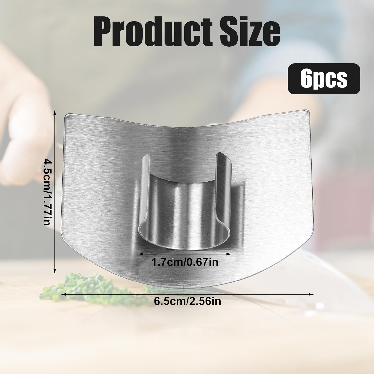 Stainless Steel Finger Guards 6-Piece Set for Kitchen Use