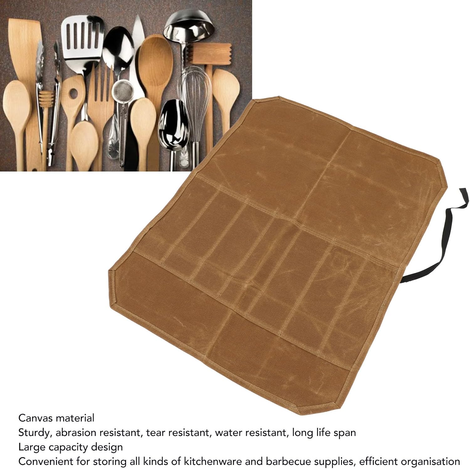 Fockety 7 Pockets Knife Roll Bag for Kitchen Use