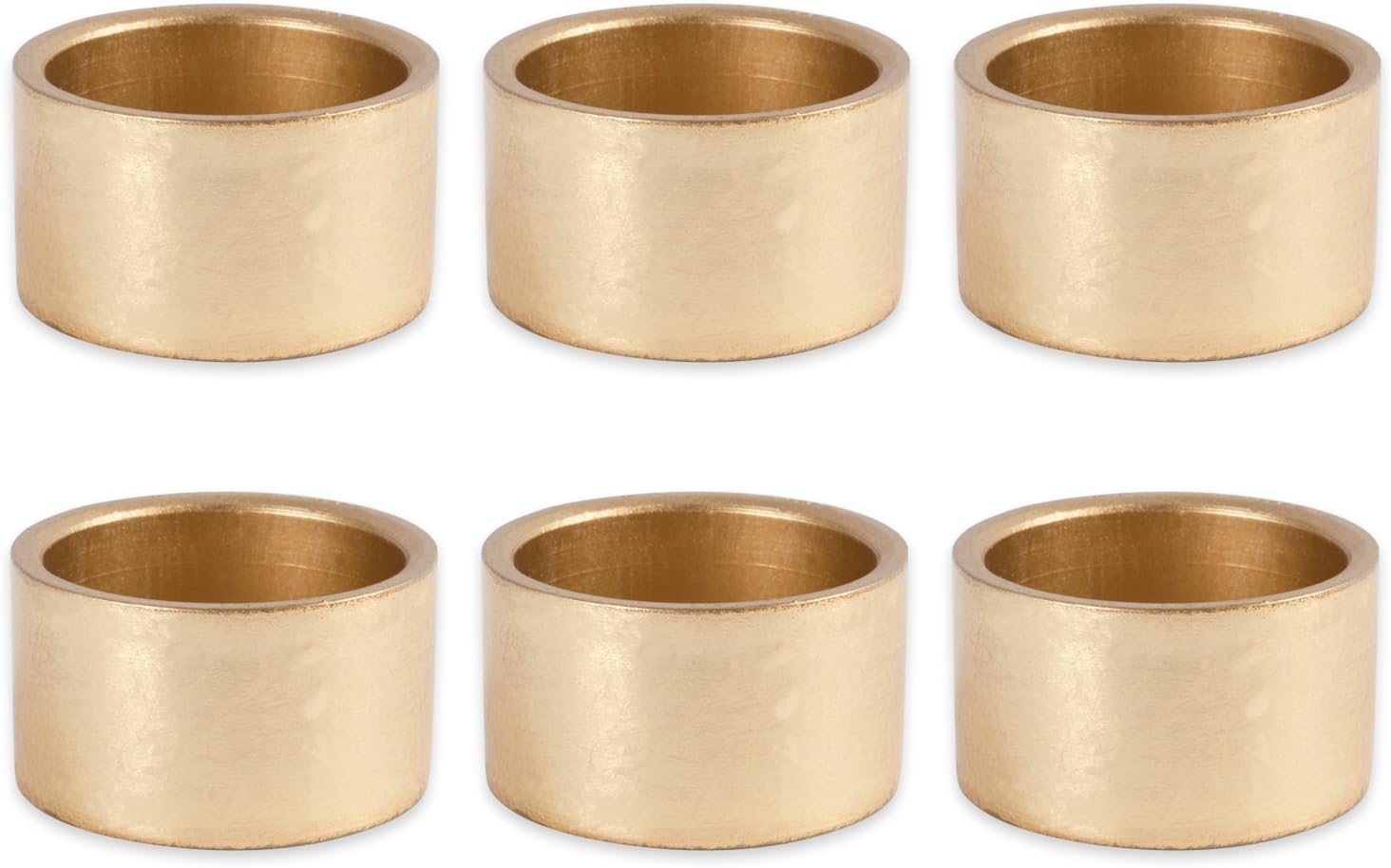 DII Basic Napkin Ring Collection Decorative Gold 6 Count