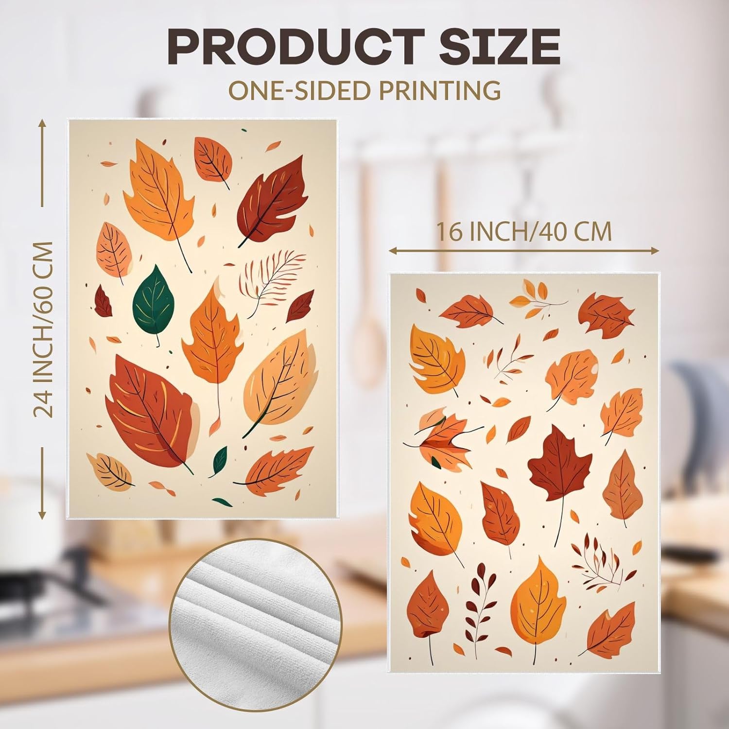 Oeught Autumn Comfort Towels Set - Soft Durable 16x24 Inch Leaf Designs