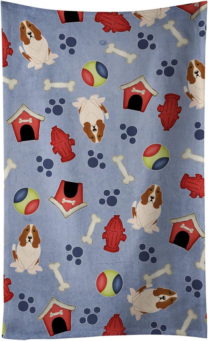 Carolines Treasures Basset Hound Kitchen Towels Dishcloths for Dogs